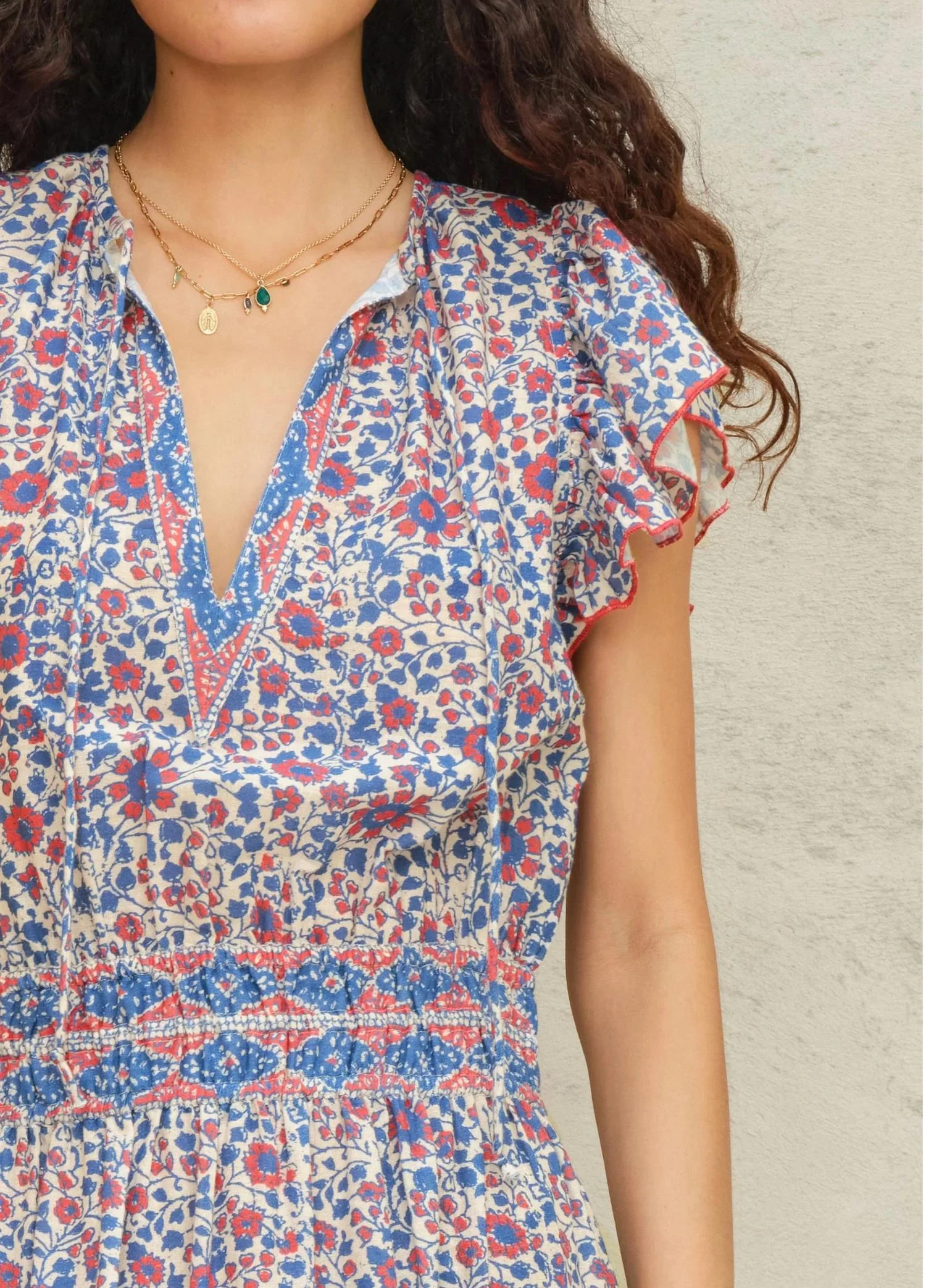 Della Maxi Dress In Blue / Pink - Image 2