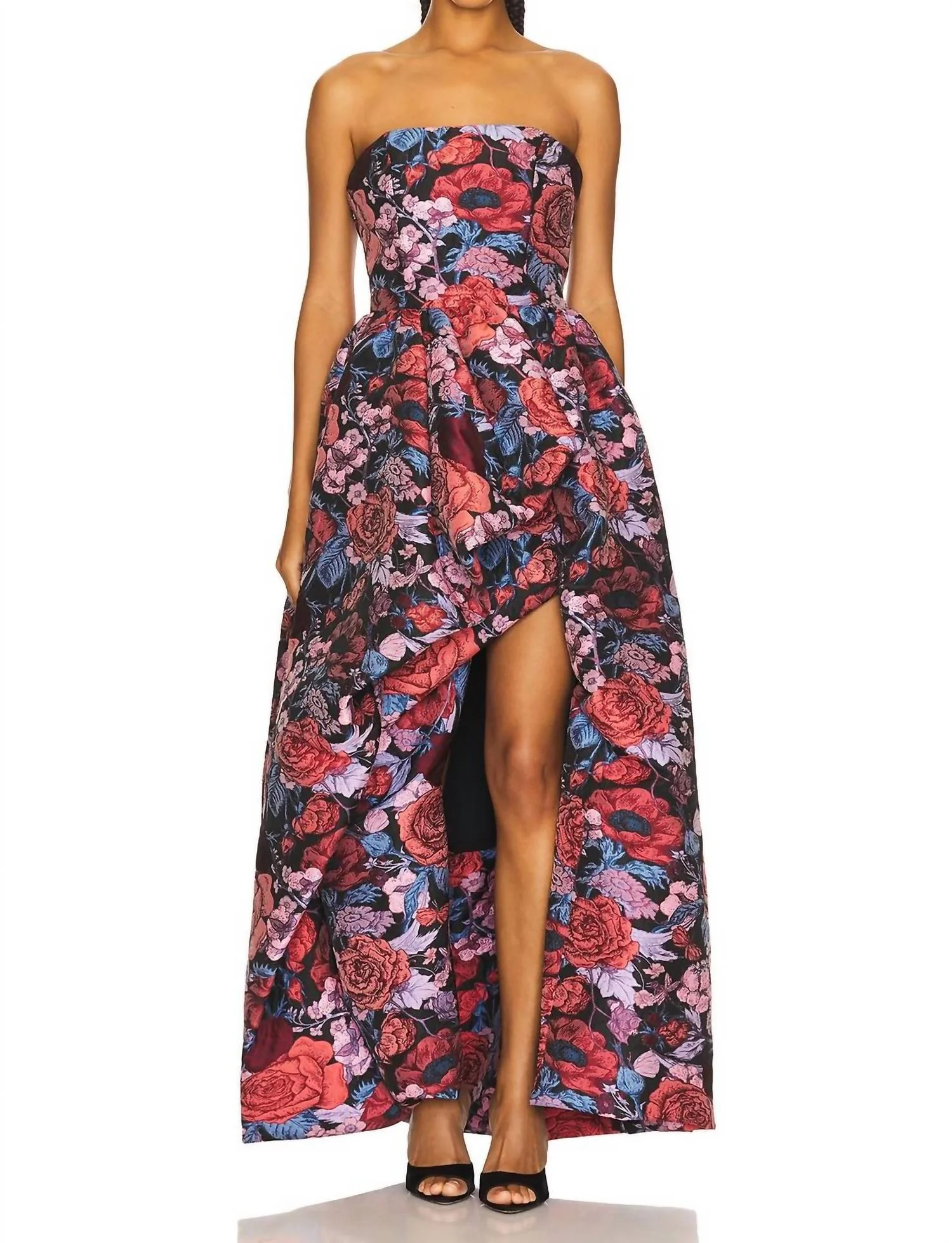 Delphine Jacquard High Low Gown In Multi