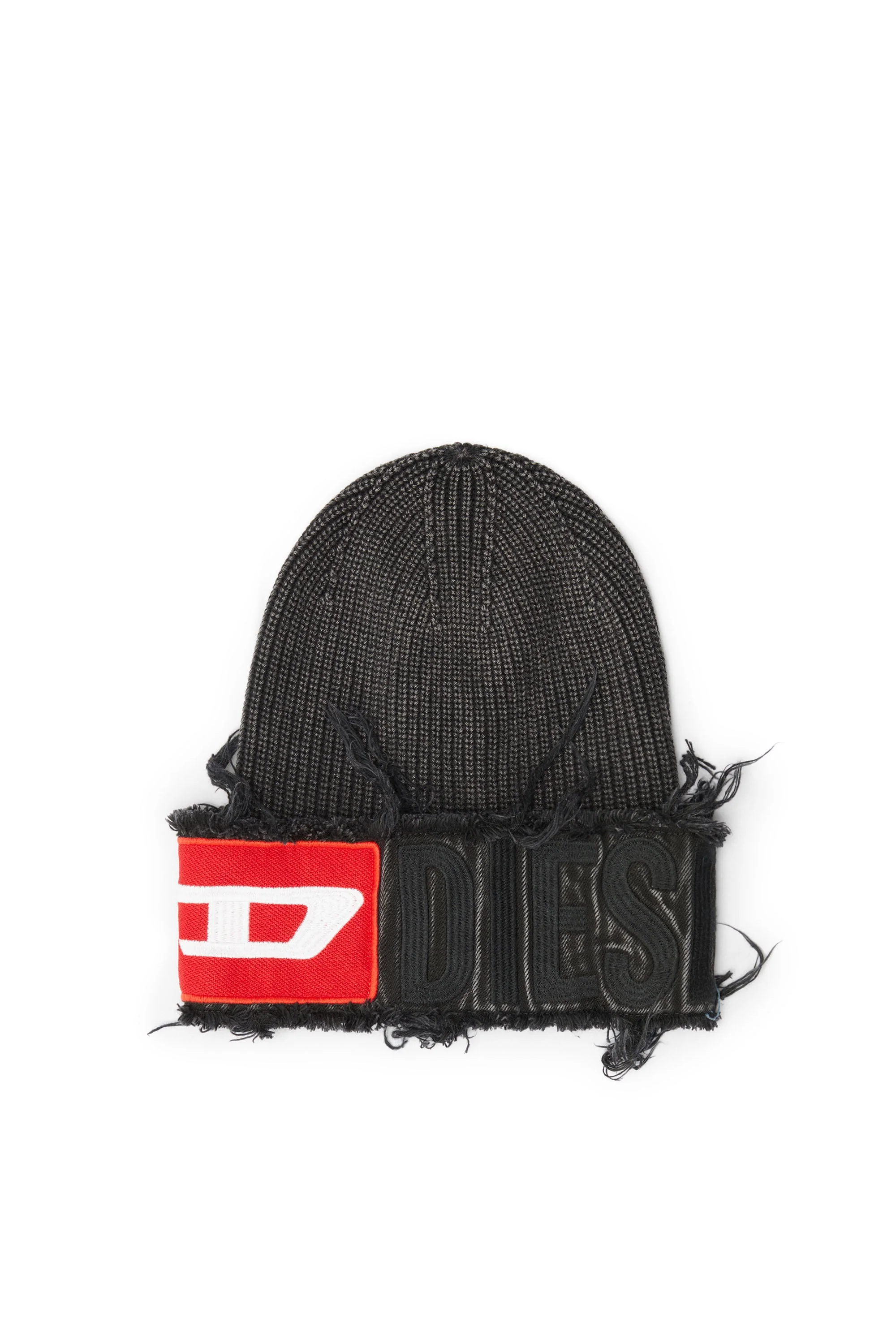 Denim effect beanie with bold patch detail - Image 2