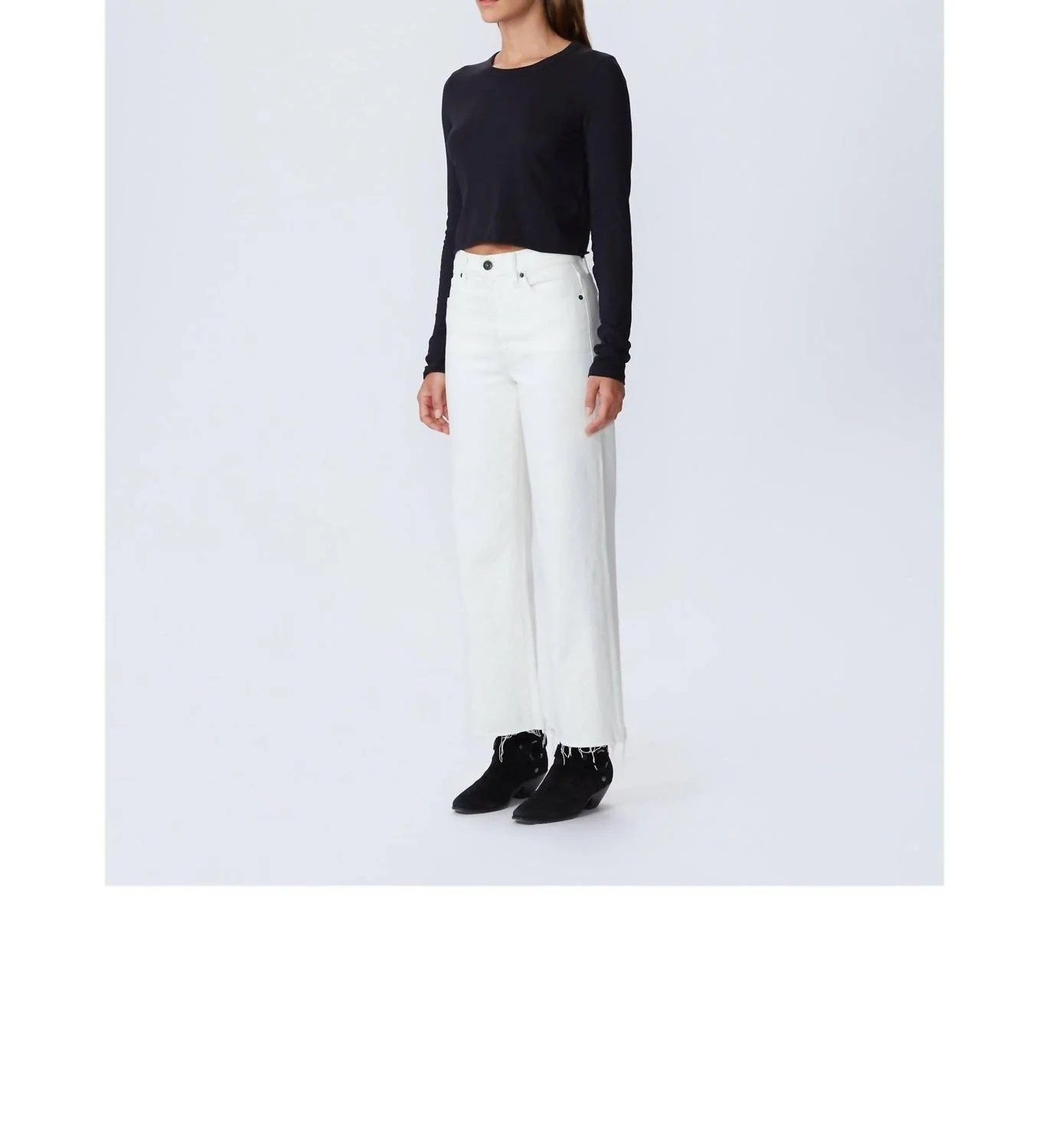 Denim Grace Crop Pants In White - Image 2