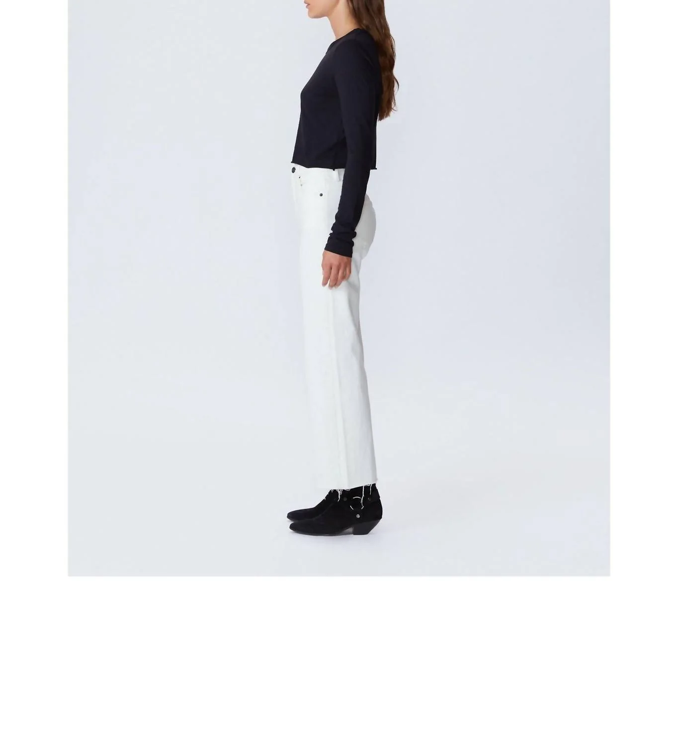 Denim Grace Crop Pants In White - Image 3