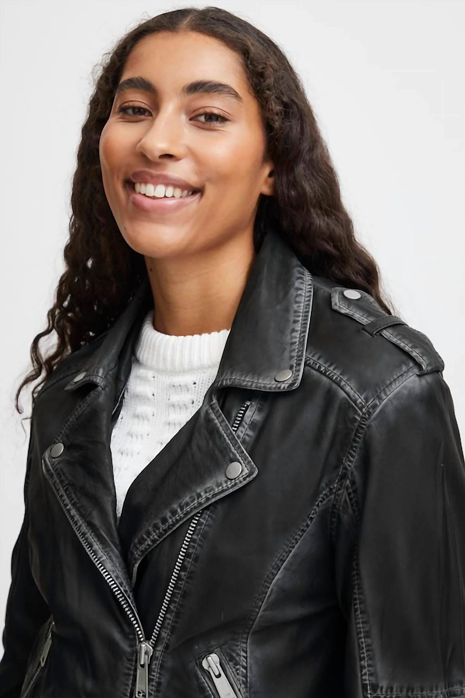 Denno Biker Jacket In Black - Image 2