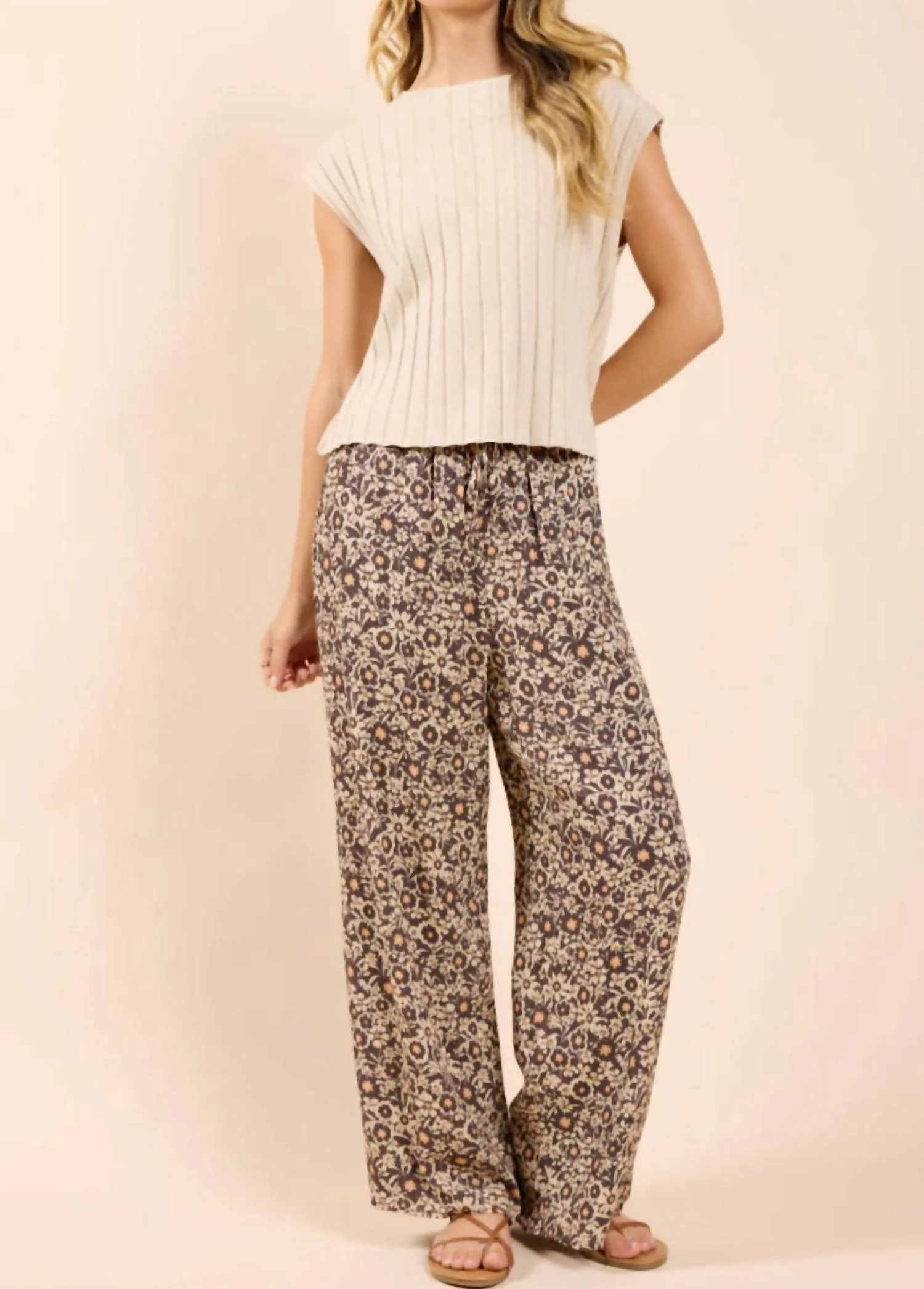 Desert Sunset Wide Leg Pants In Brown - Image 2