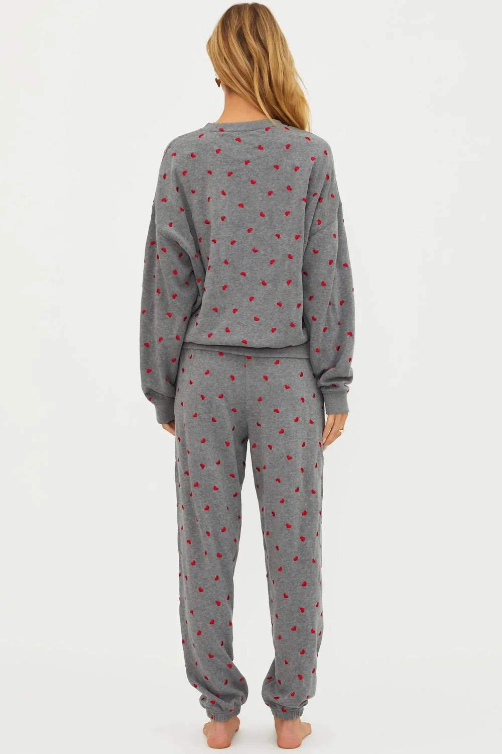 Devyn Hearts Sweatshirt In Gray/red - Image 2