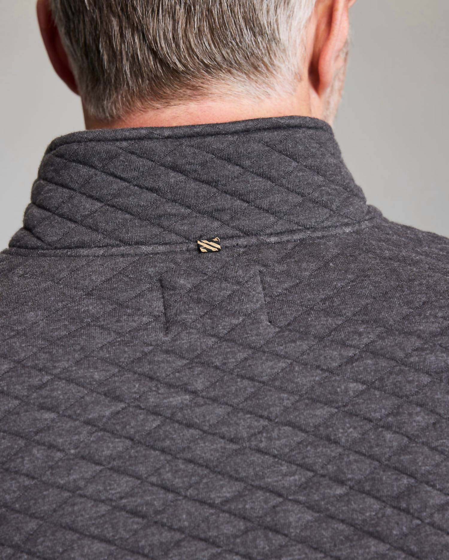 Diamond Quilt Half Zip Sweater In Black - Image 4
