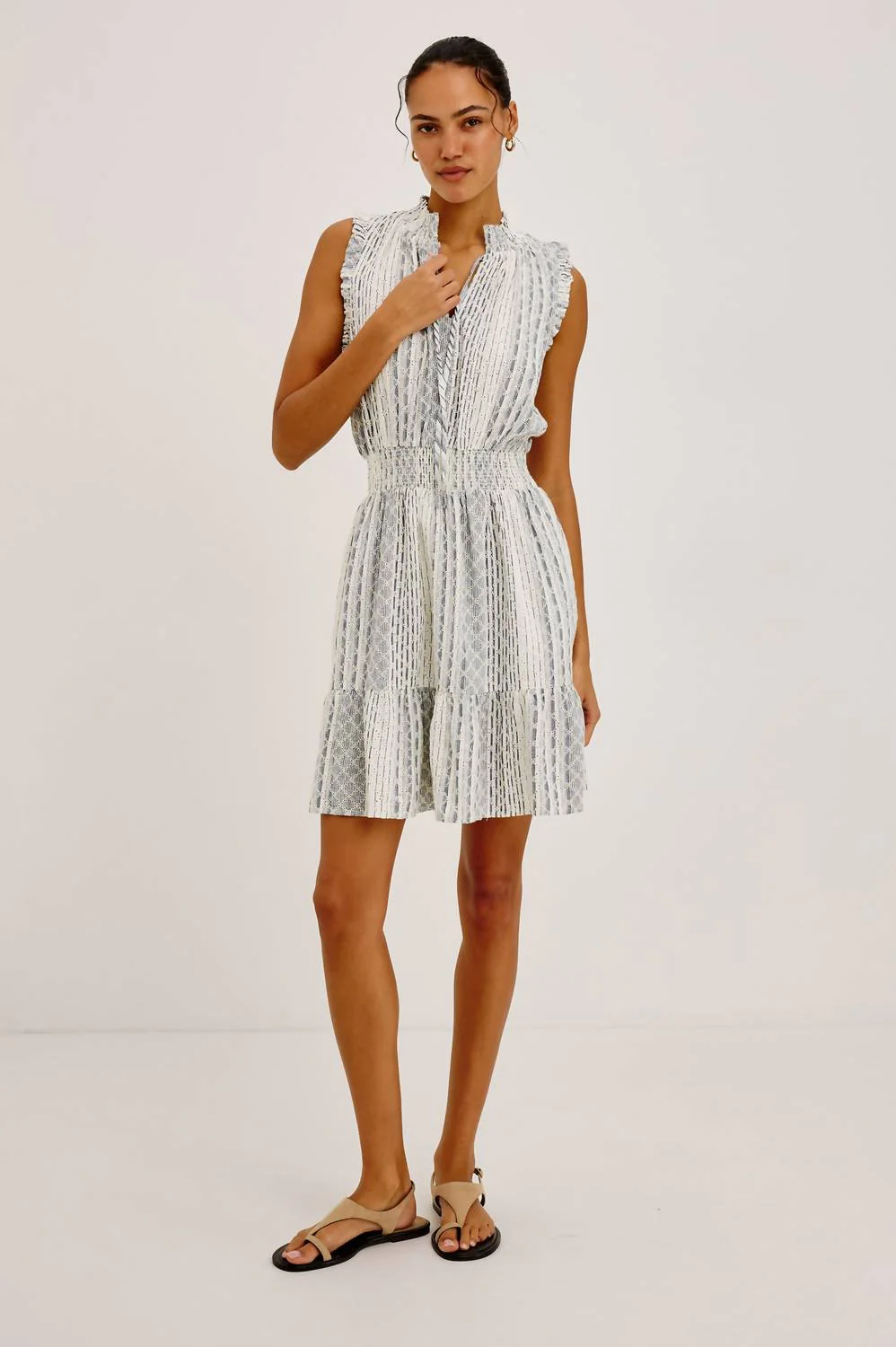 Didi Dress In Striped Eyelet