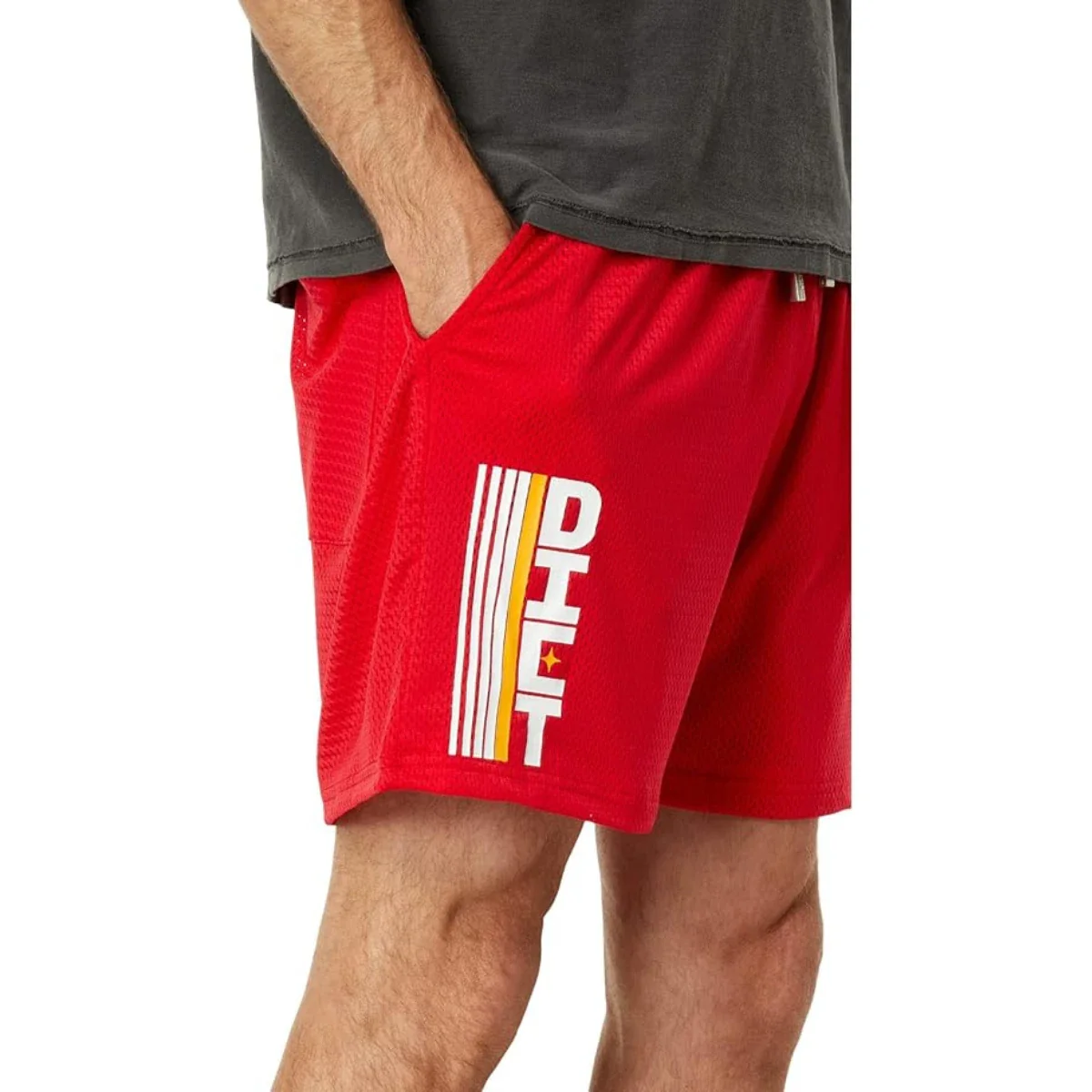 Diet Starts Monday Race Shorts Men's Red Drawstring Performance FROG305 - Image 6