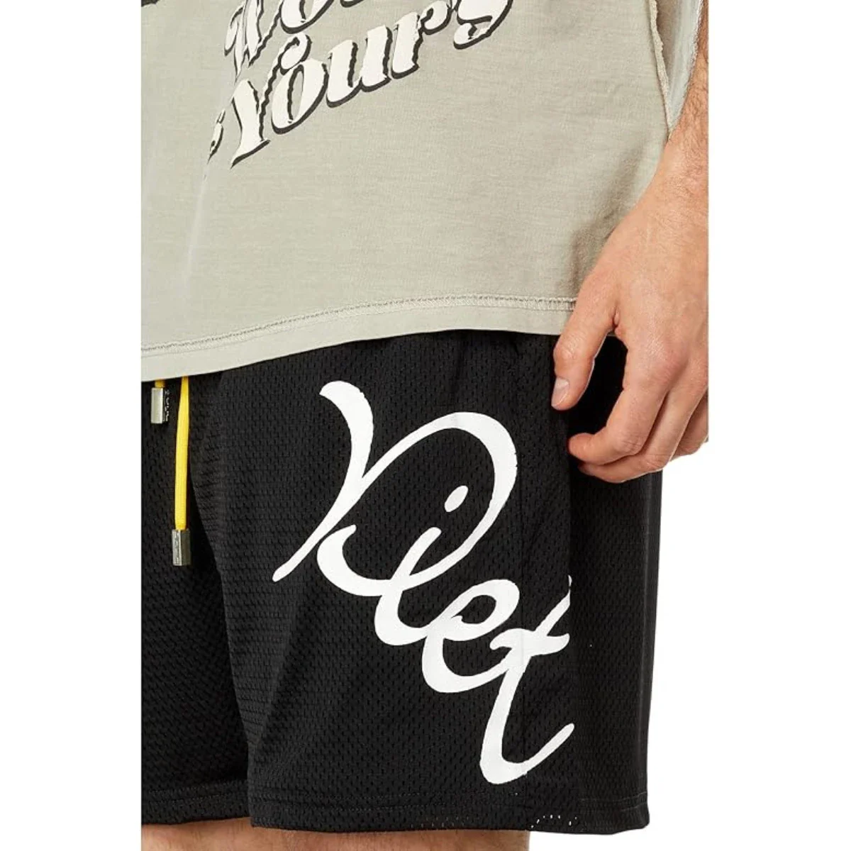 Diet Starts Monday Slant Shorts Mens Black Elastic Waist Performance FROG299 - Image 4