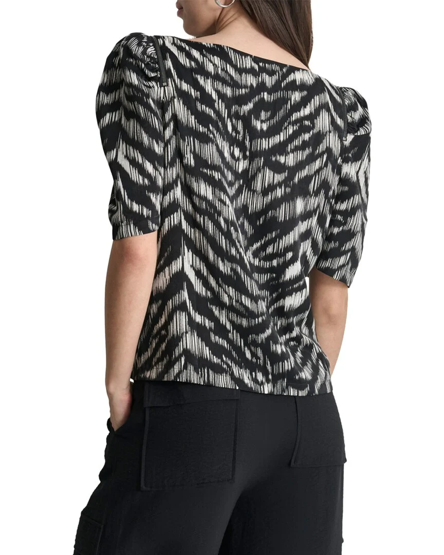 DKNY Asymmetrical Short Sleeve Top - Image 2