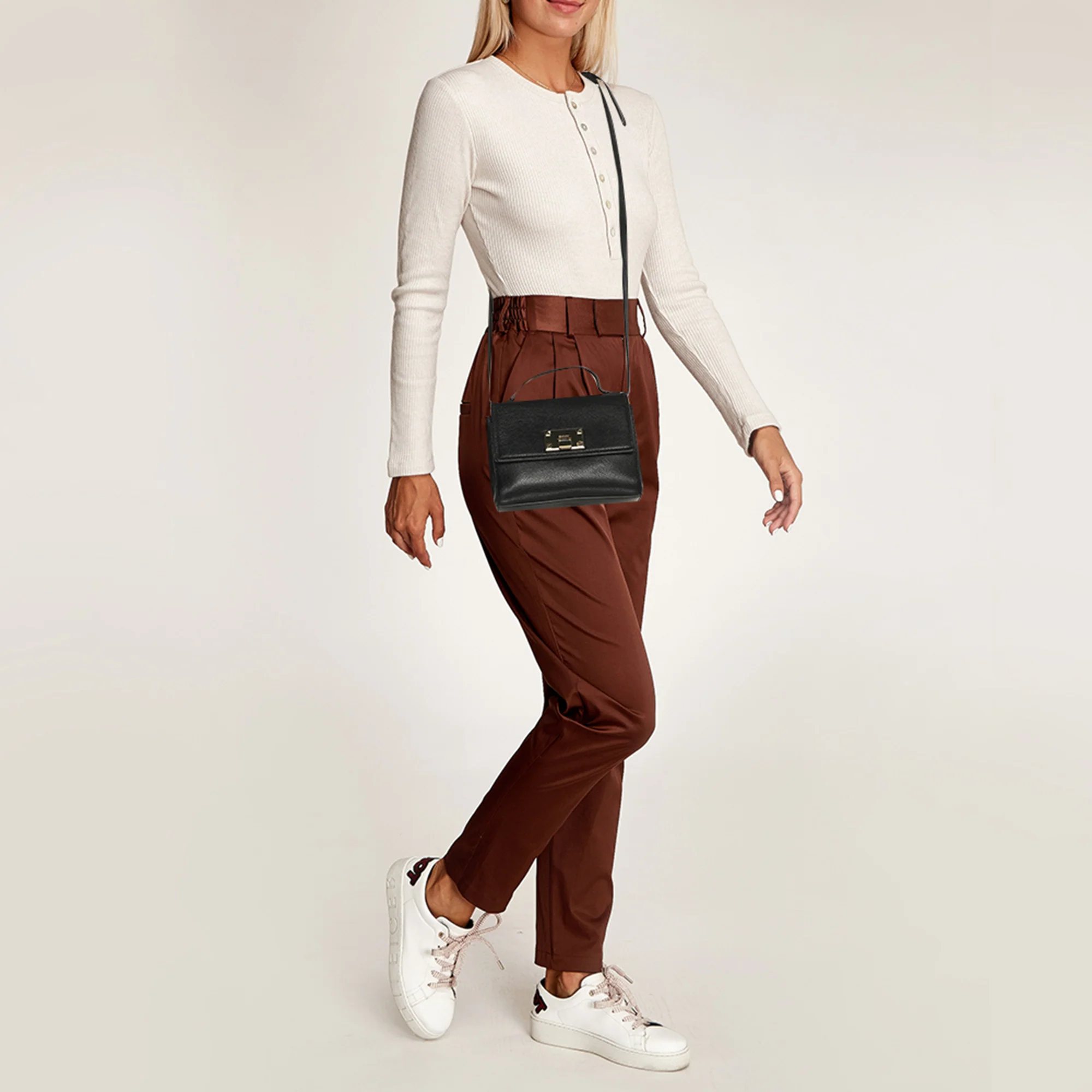 Dkny Black Leather Crossbody Bag - Image 2