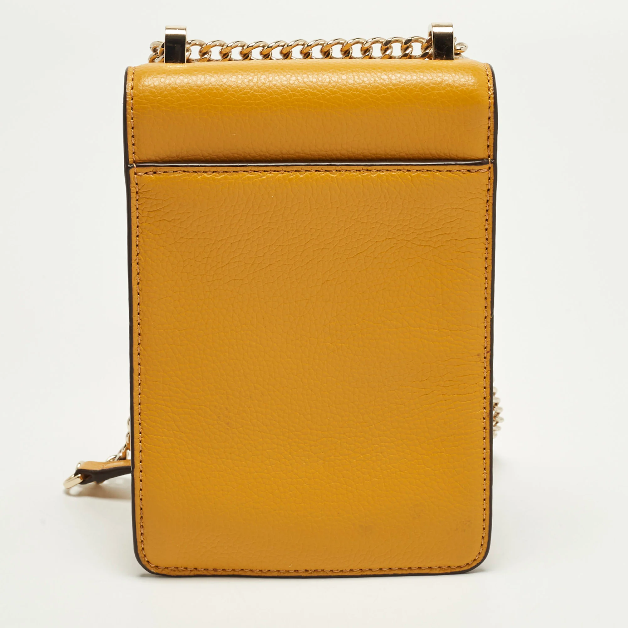 Dkny Elissa North South Yellow Leather Crossbody Bag - Image 4