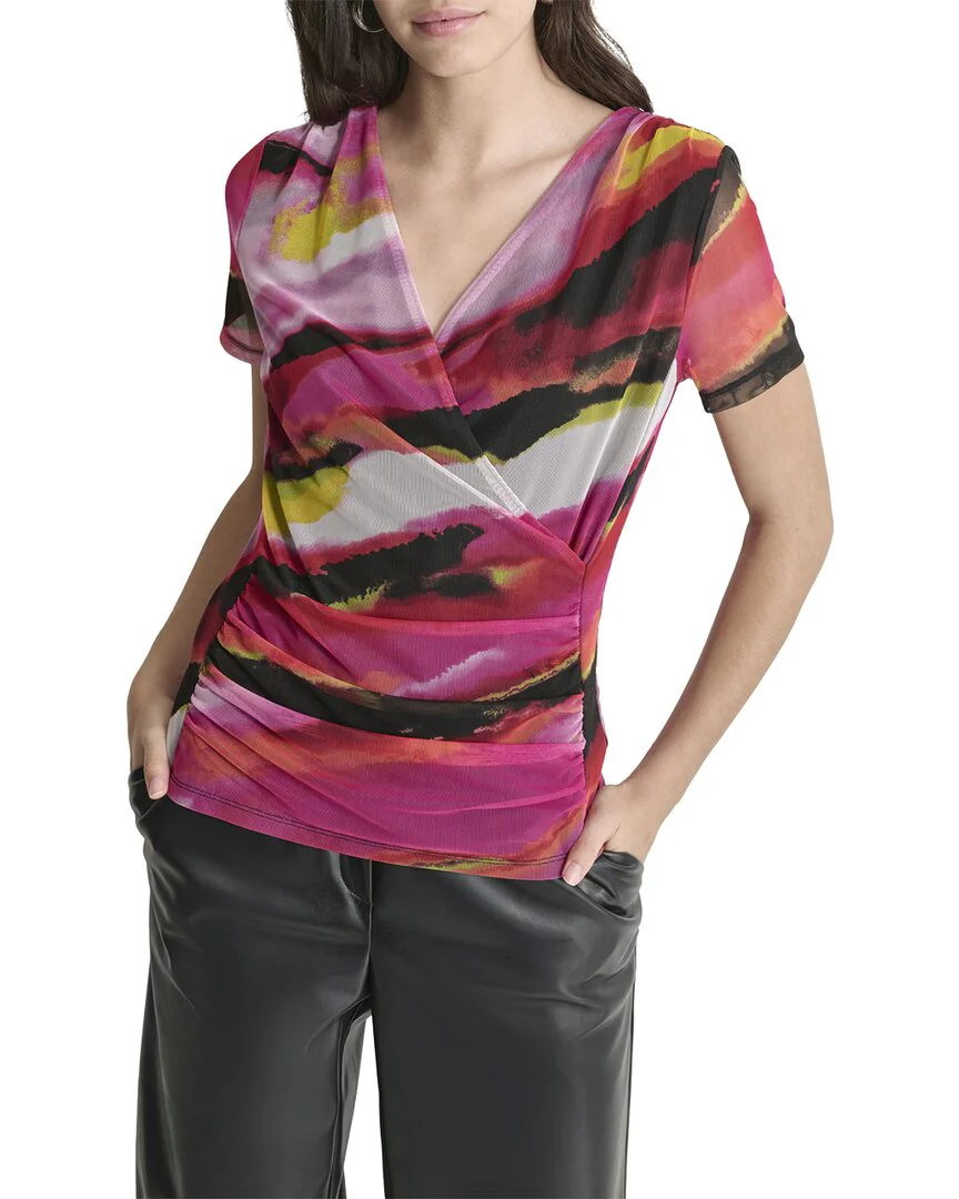 DKNY Faux Wrap Top