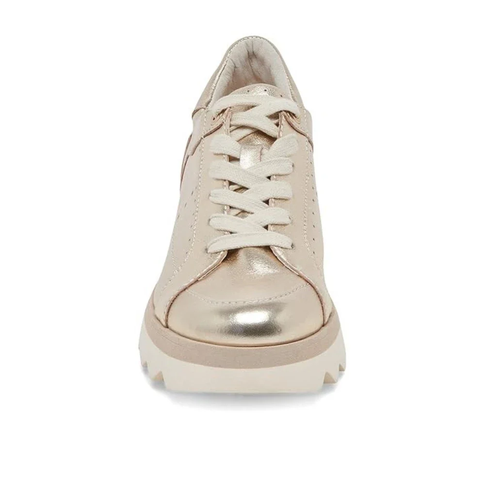 Dolce Vita Jorgie Sneakers Women's Gold Leather Platform Shoes HTAT1149 - Image 3