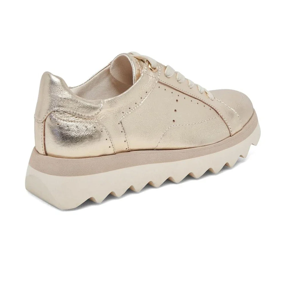 Dolce Vita Jorgie Sneakers Women's Gold Leather Platform Shoes HTAT1149 - Image 4