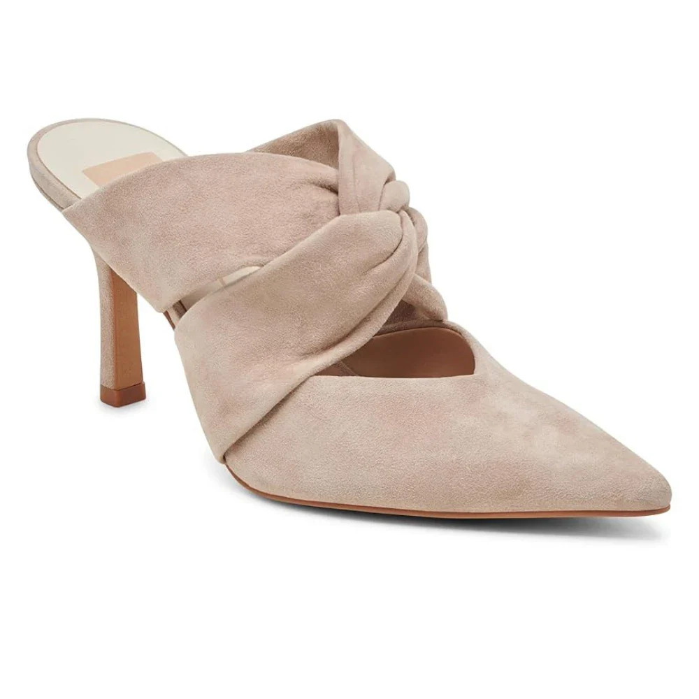 Dolce Vita Kelsy Pump Women's Taupe Suede Pointed Toe Stiletto Heel HTAT1084