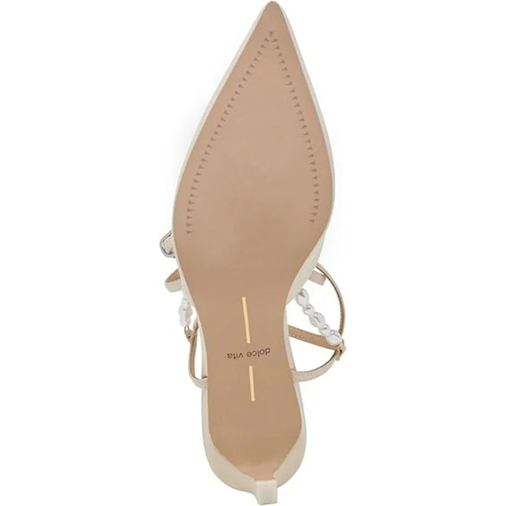 Dolce Vita Loklyn Pump Women Vanilla Leather Pointed Toe Kitten Heel HTAT1089 - Image 6