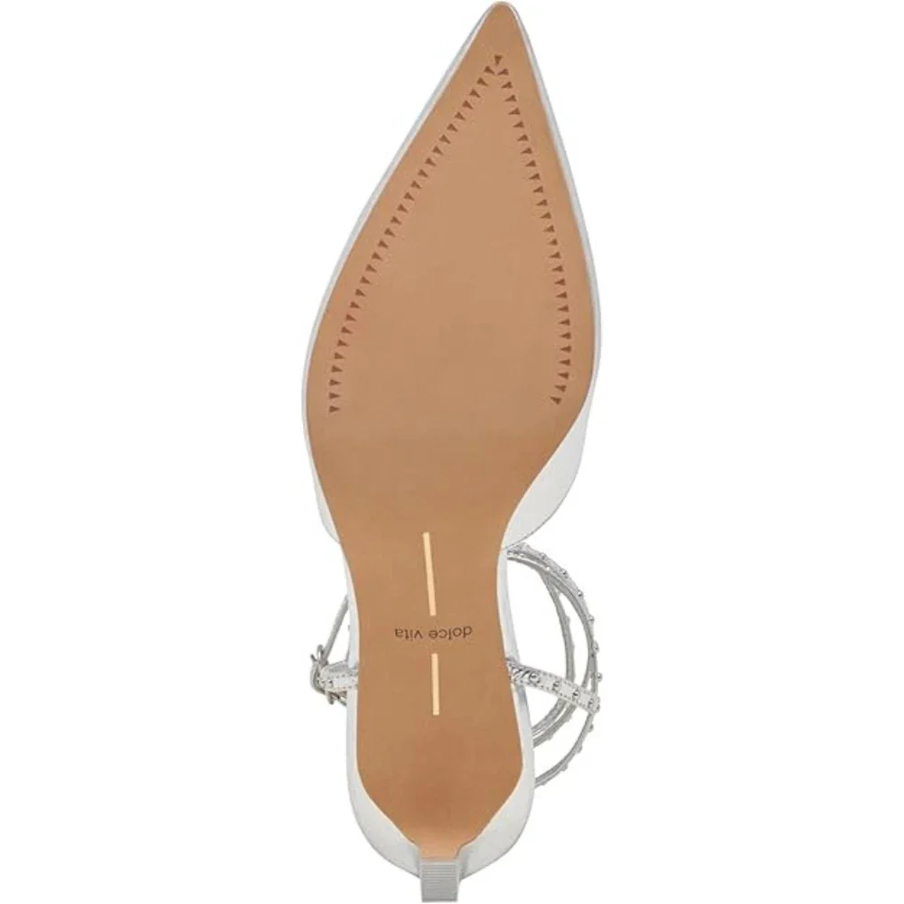 Dolce Vita Loklyn Pump Women's Silver Patent Leather Kitten Heel HTAT1076 - Image 5