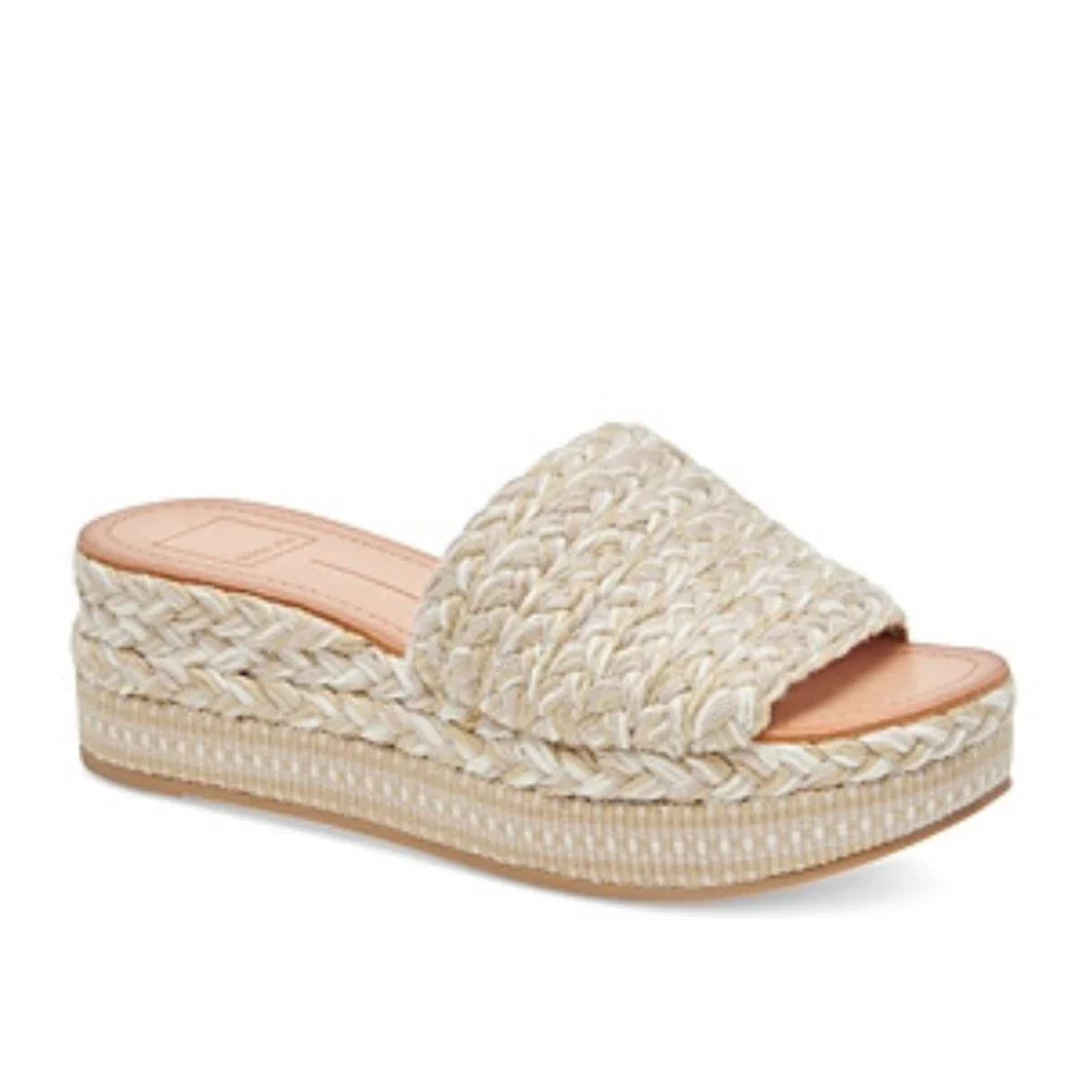 Dolce Vita Pazli Sandals Women Ivory Wedge Heel Platform Espadrille HTAT1077 - Image 4