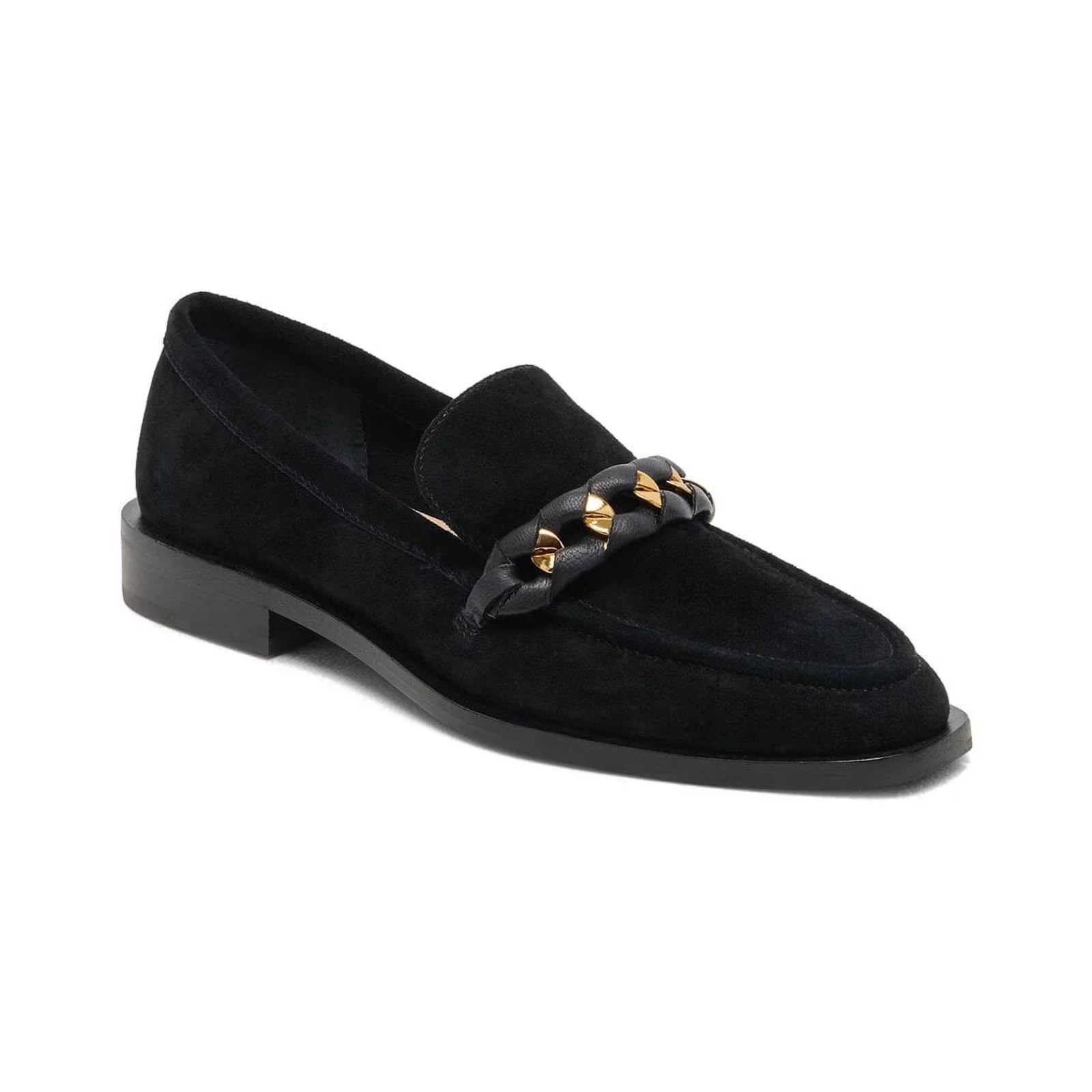 Dolce Vita Sallie Flats Women's Onyx Suede Moc Toe Slip On Shoes HTAT1091