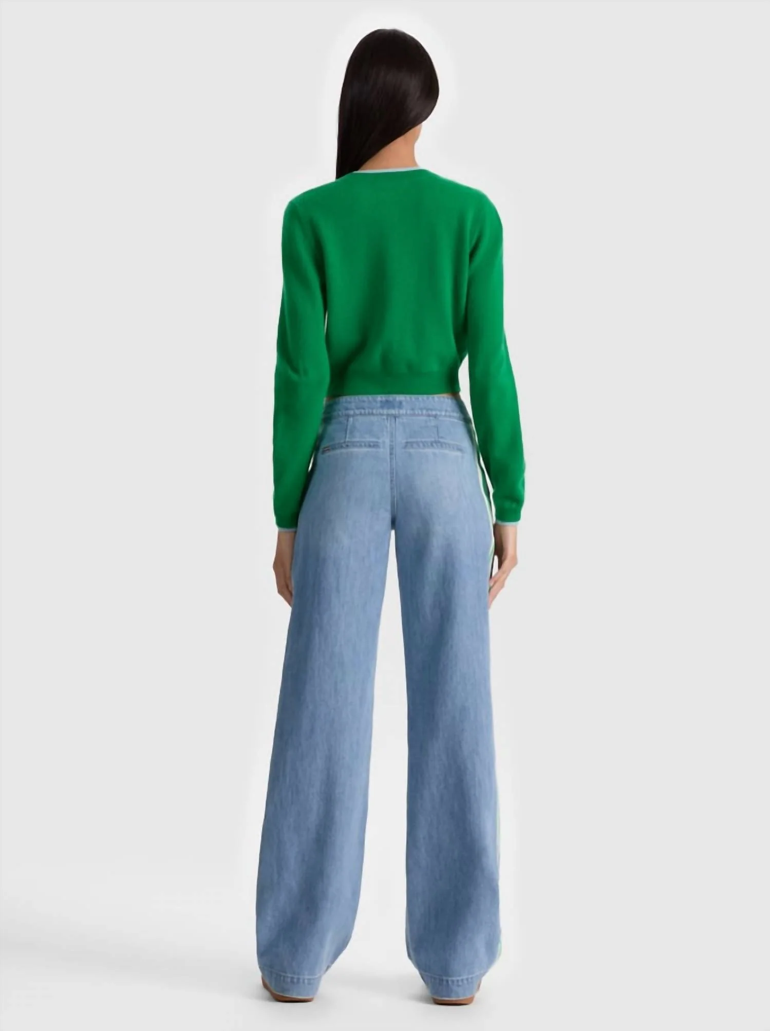 Dollie Long Sleeve Cardigan In Green - Image 3