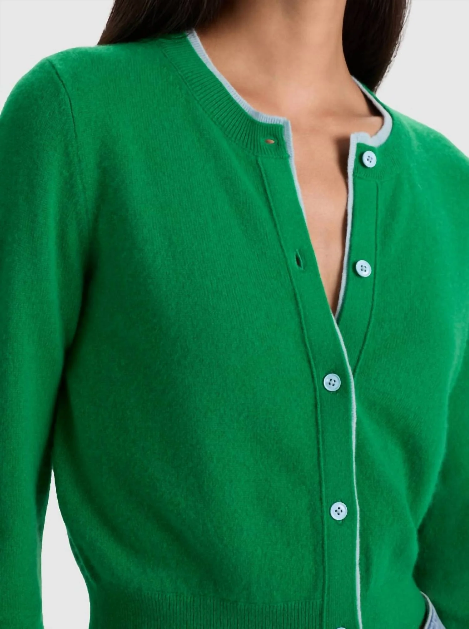 Dollie Long Sleeve Cardigan In Green - Image 5