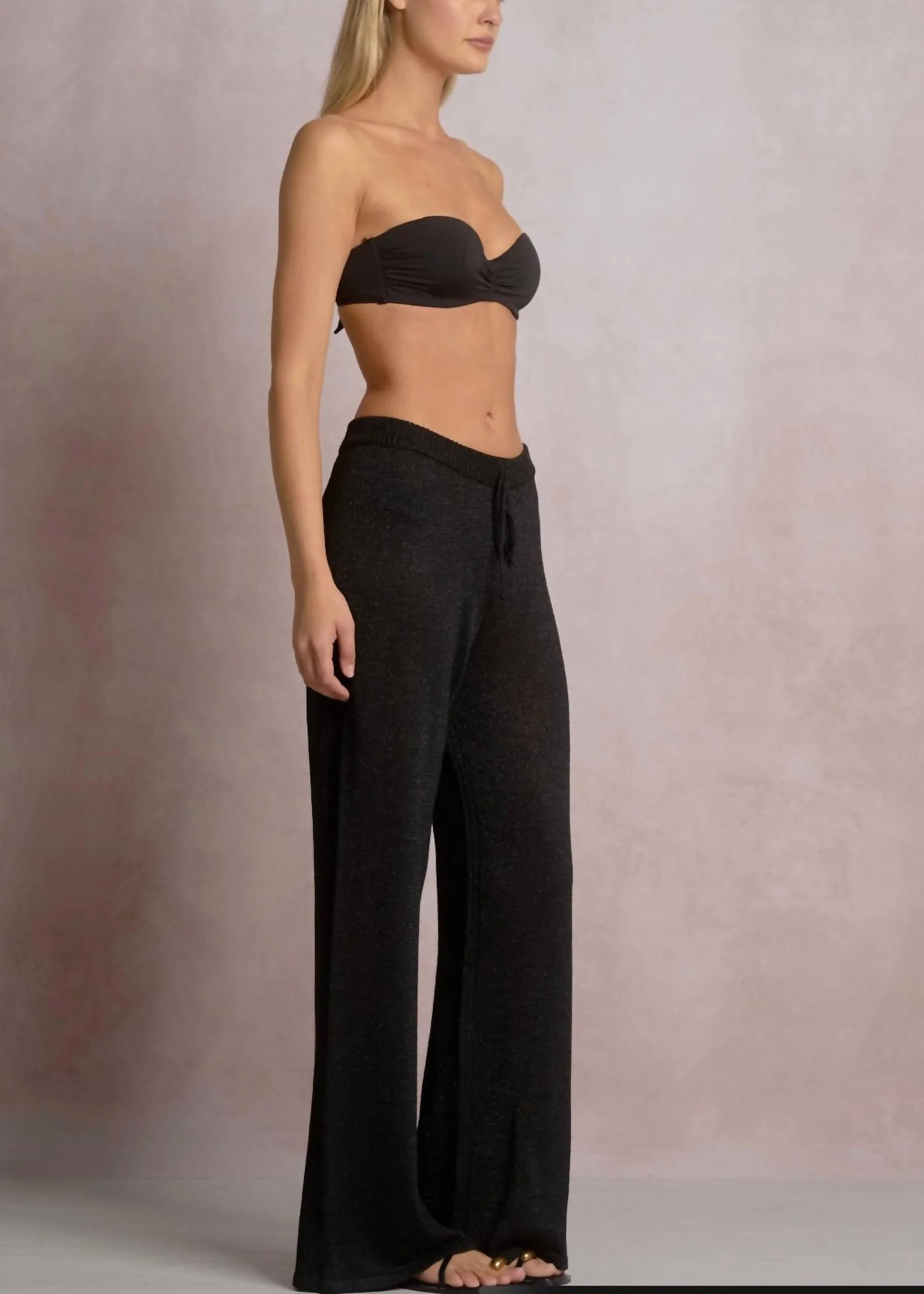 Drew Drawstring Pants In Black - Image 2