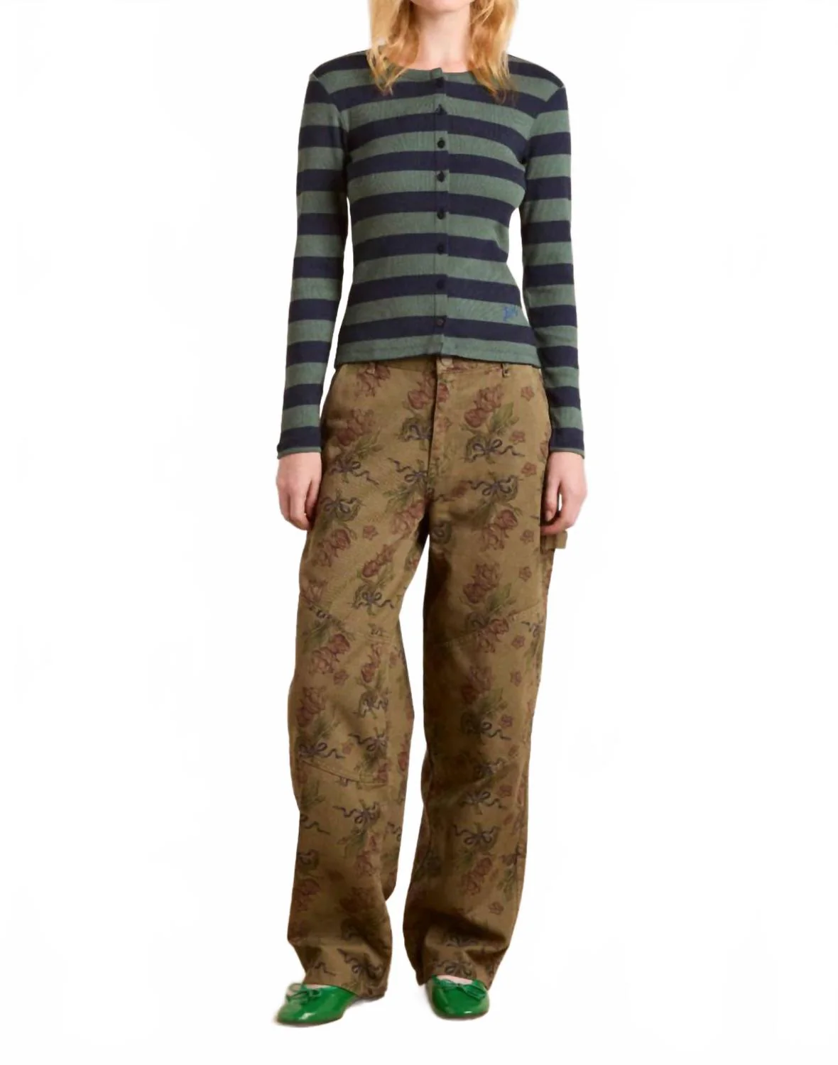Drew Wide Leg Jeans In Khaki