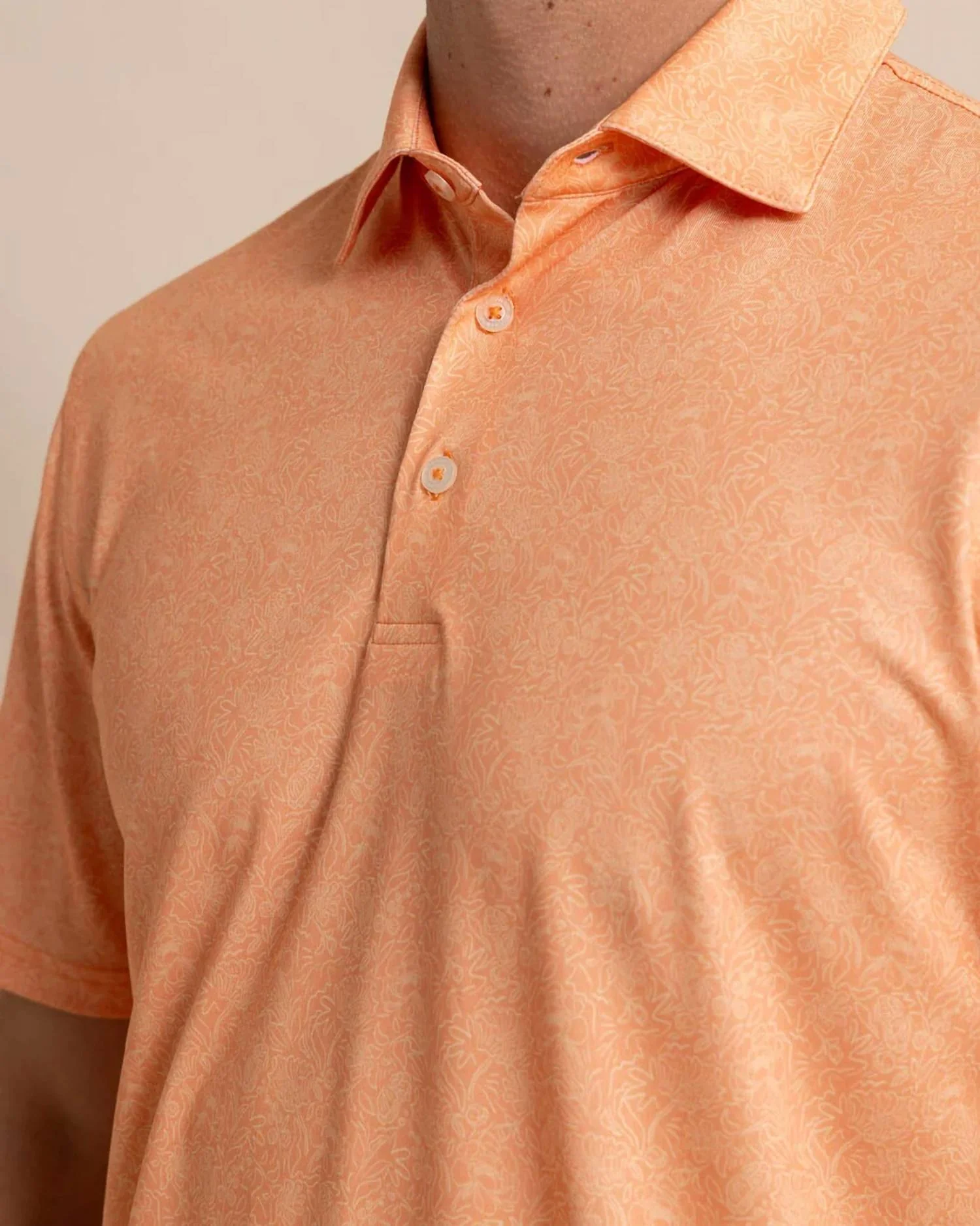 Driver Sunny Blooms Polo Shirt In Tangerine Orange - Image 3