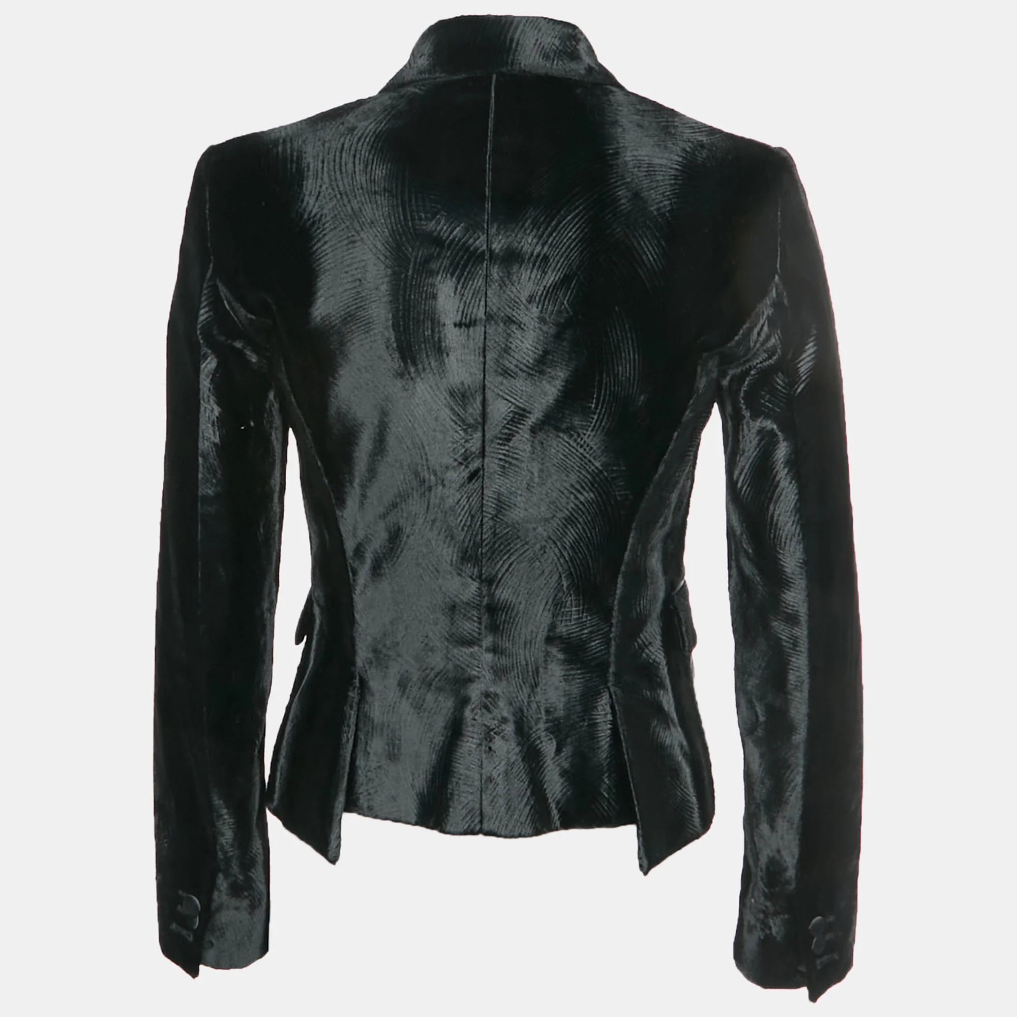 Dsquared2 Black Velvet Single Breasted Blazer - Image 2