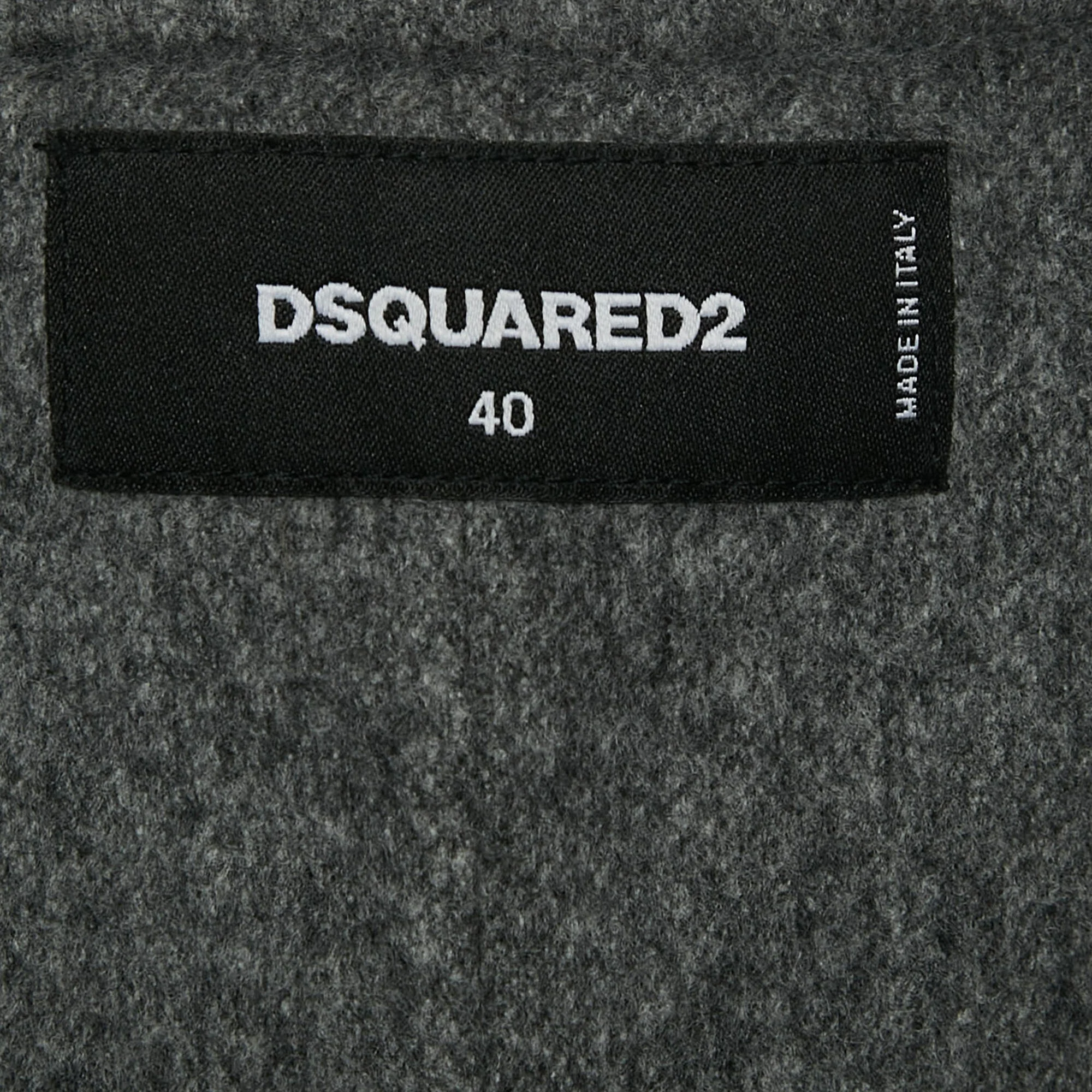 Dsquared2 Grey Felt Mini Dress - Image 5
