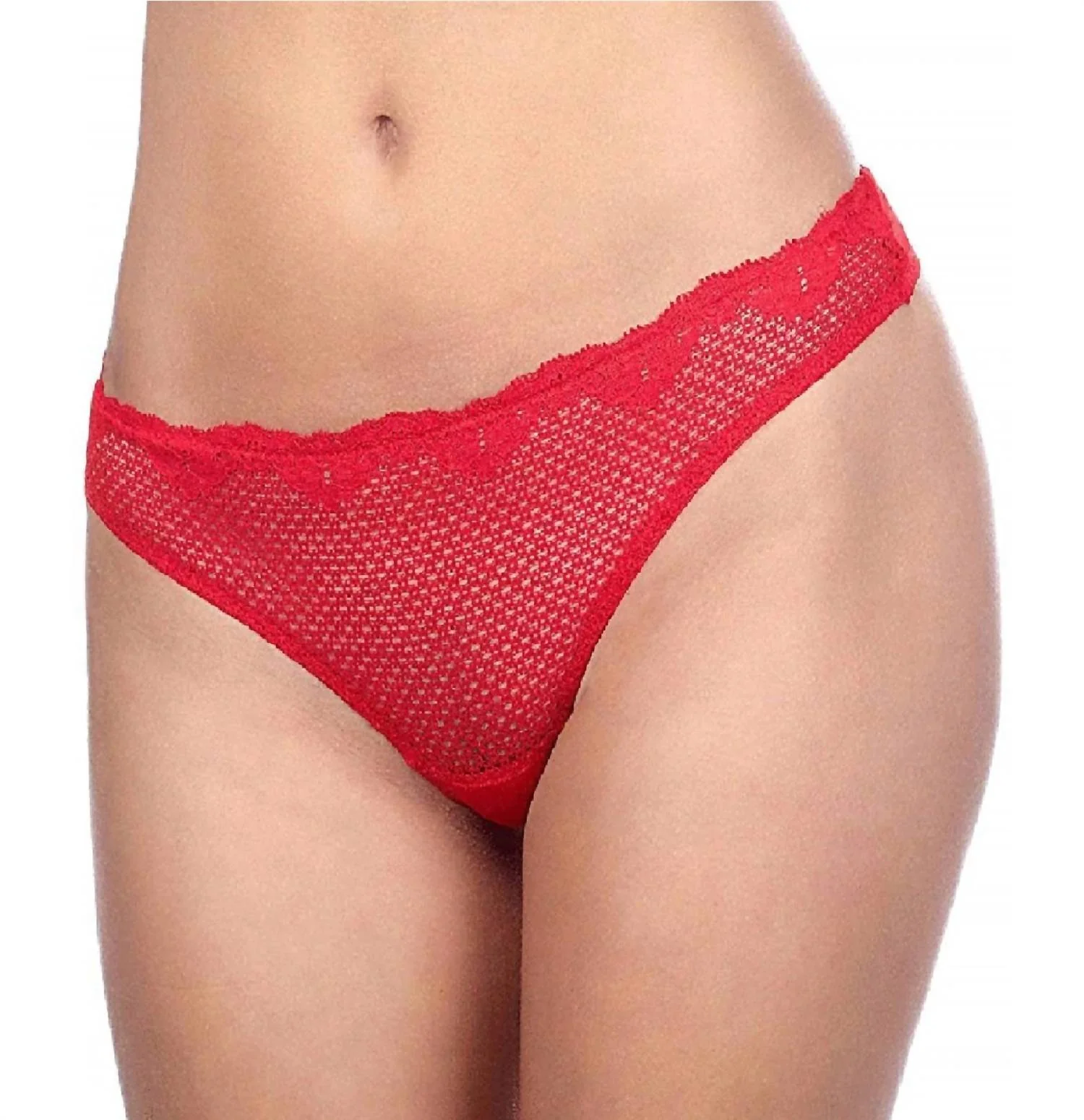 Duet Lace Low-Cut Bikini In Red