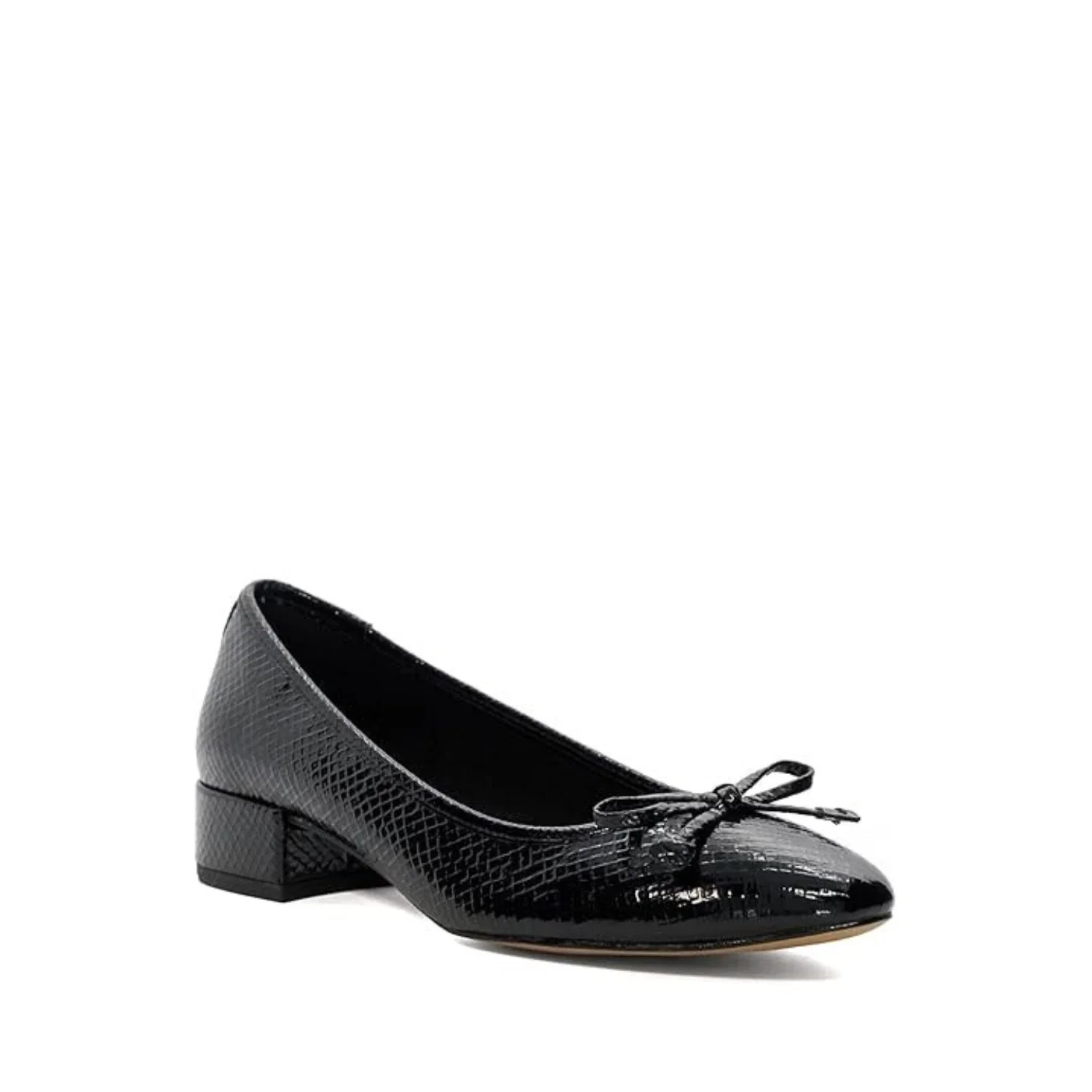 Dune London Hollies Pump Women's 9B Black Leather Slip-On Block Heel HTAT1029