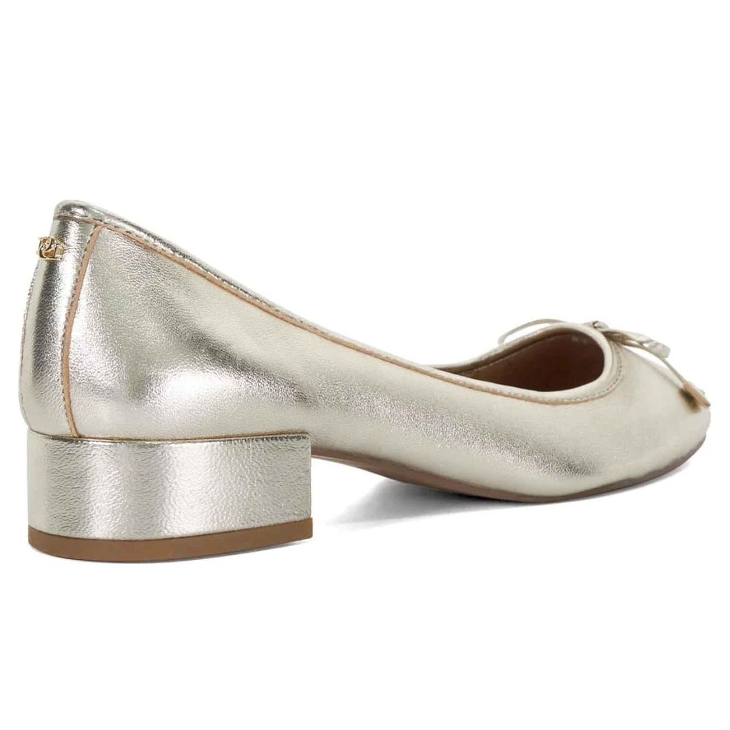 Dune London Hollies Pump Women's B Silver Leather Bow Detail Slip On HTAT1249 - Image 3