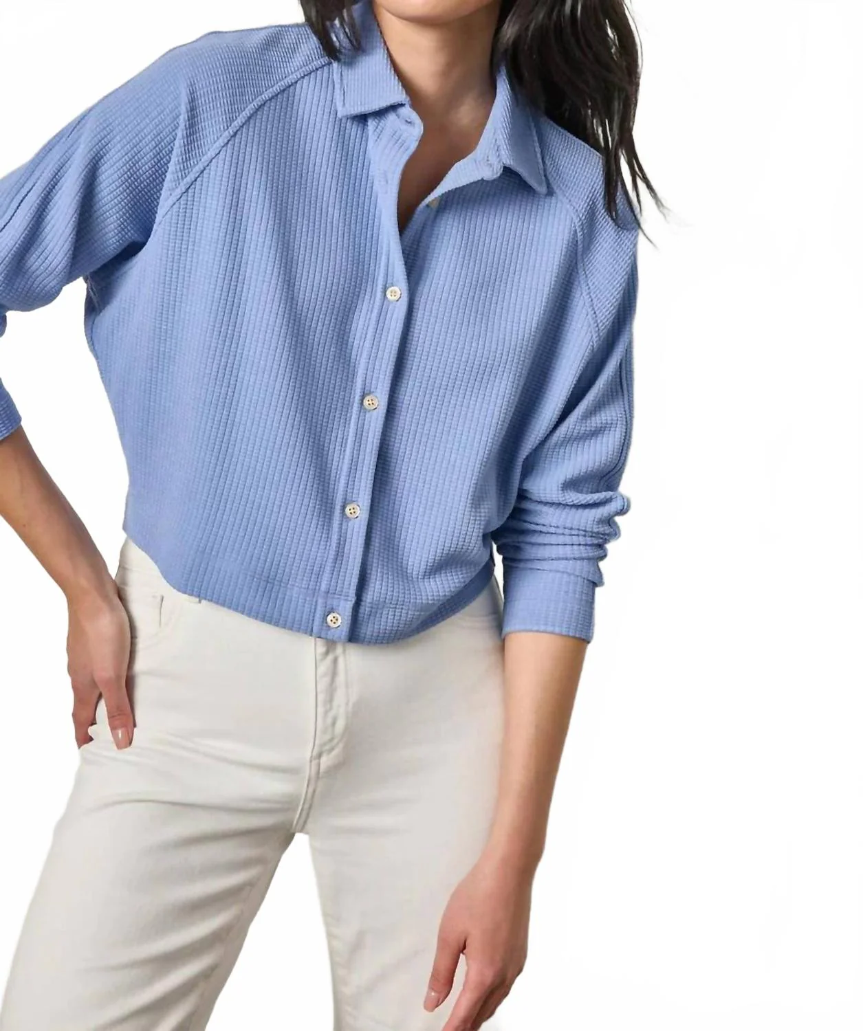 Easy Button Down Shirt In Bluebird