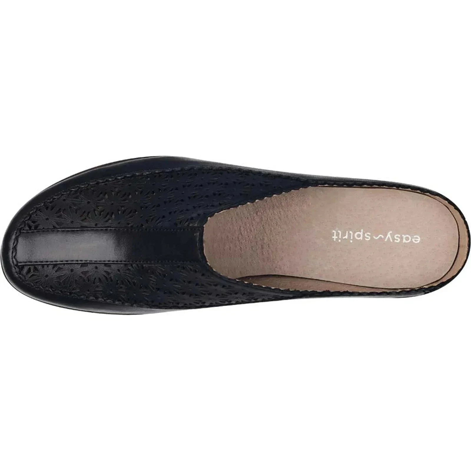 Easy Spirit Dusk Mule Clogs Women's Wide Black Leather Round Toe RHS8240 - Image 4