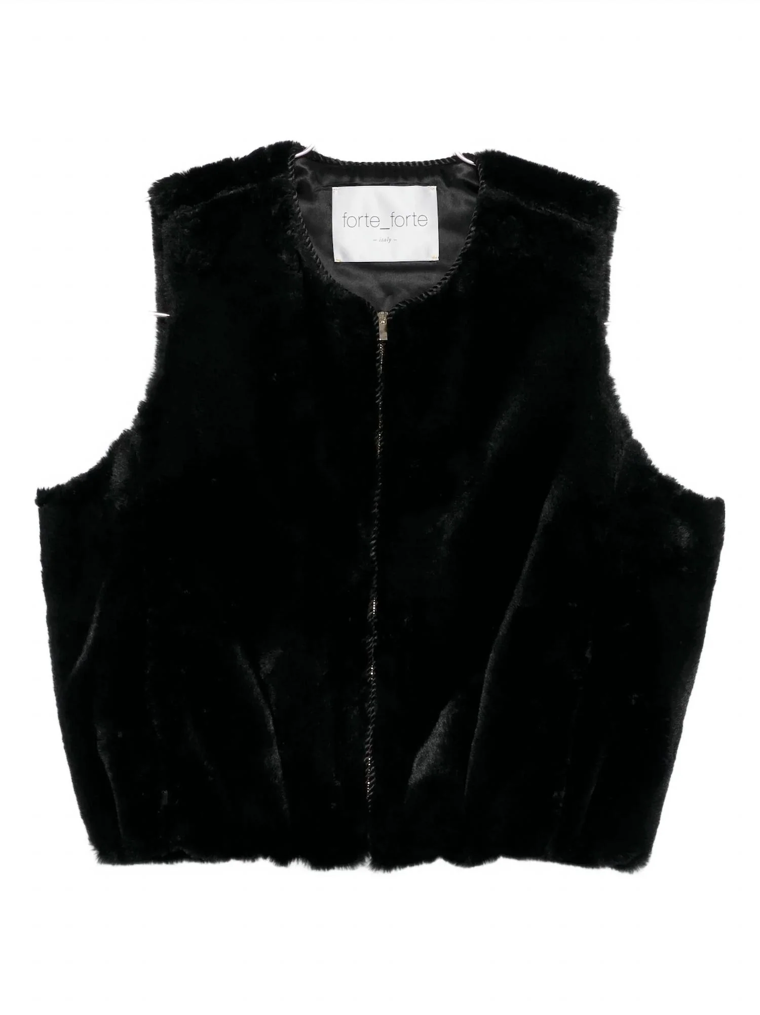 Eco Fur Vest In Black - Image 4