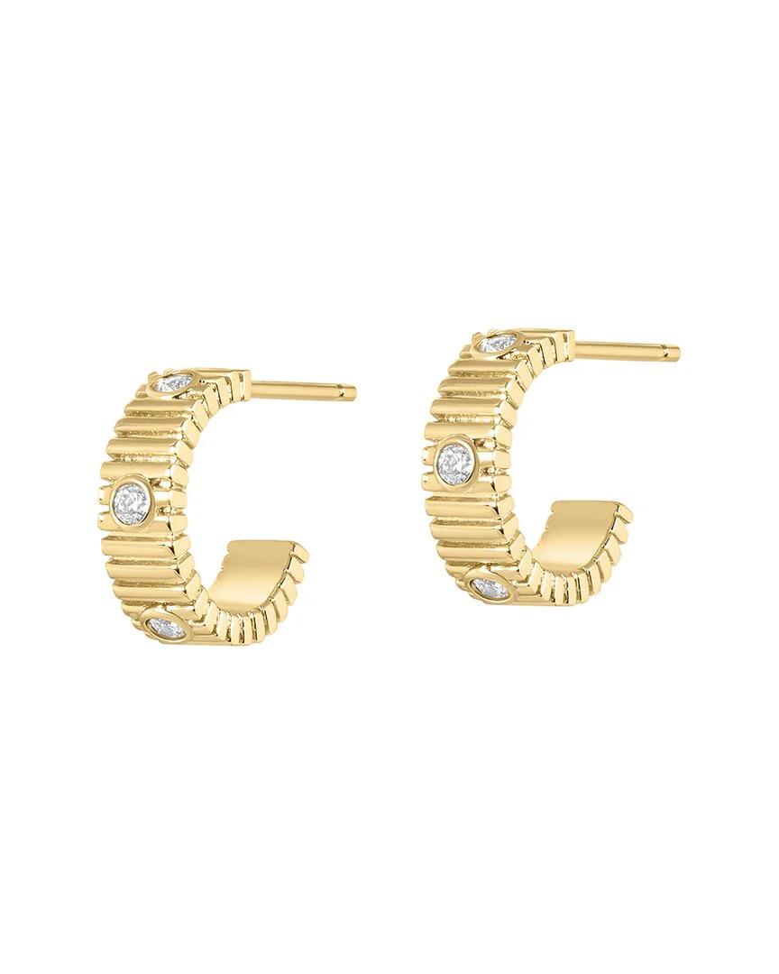 Electric Picks 14K Plated CZ Cornelia Huggie Hoops - Image 2