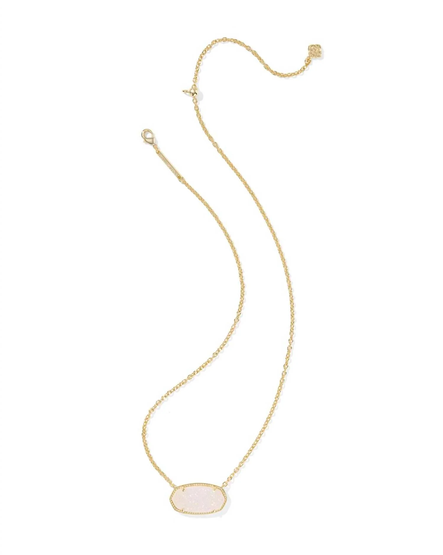Elisa Statement Short Pendant Necklace In Gold Iridescent Drusy - Image 2