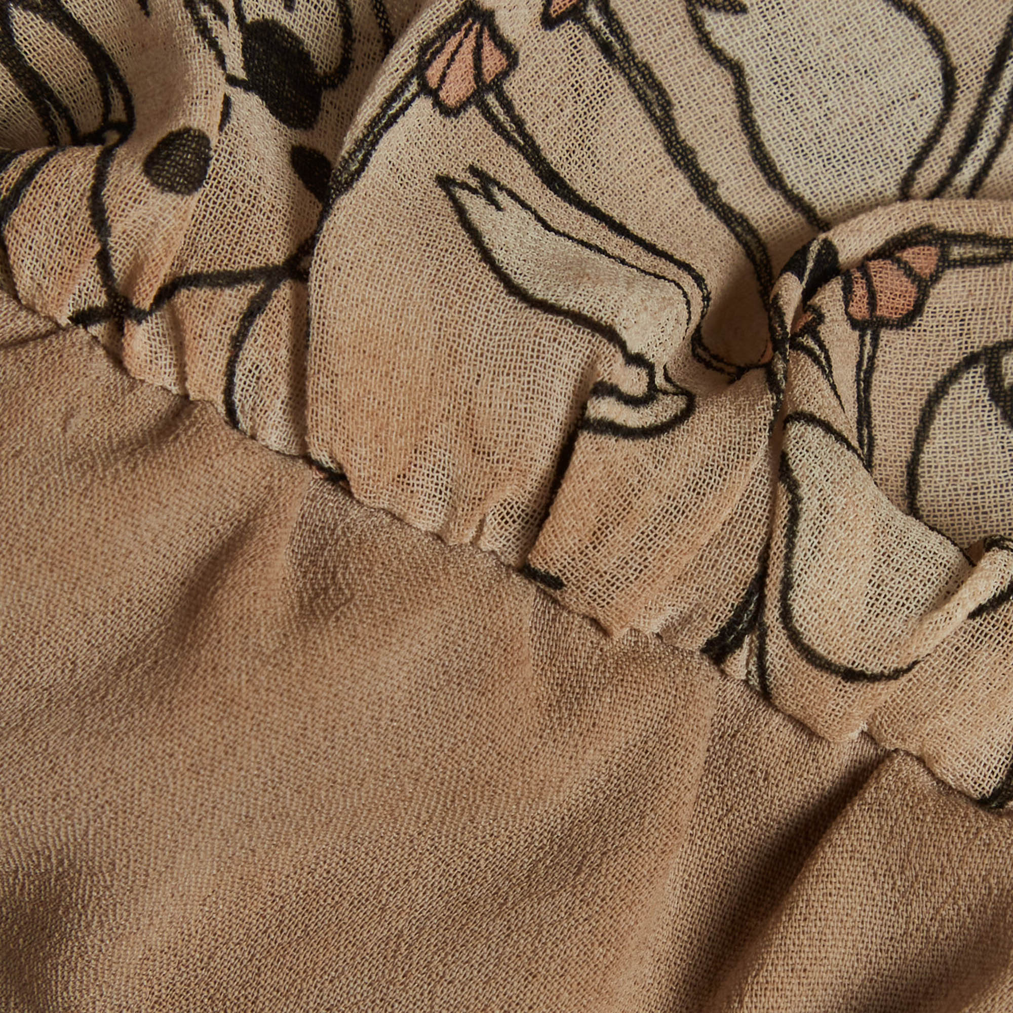 Elisabetta Franchi Beige Abstract Print Chiffon Strapless Maxi Dress - Image 5
