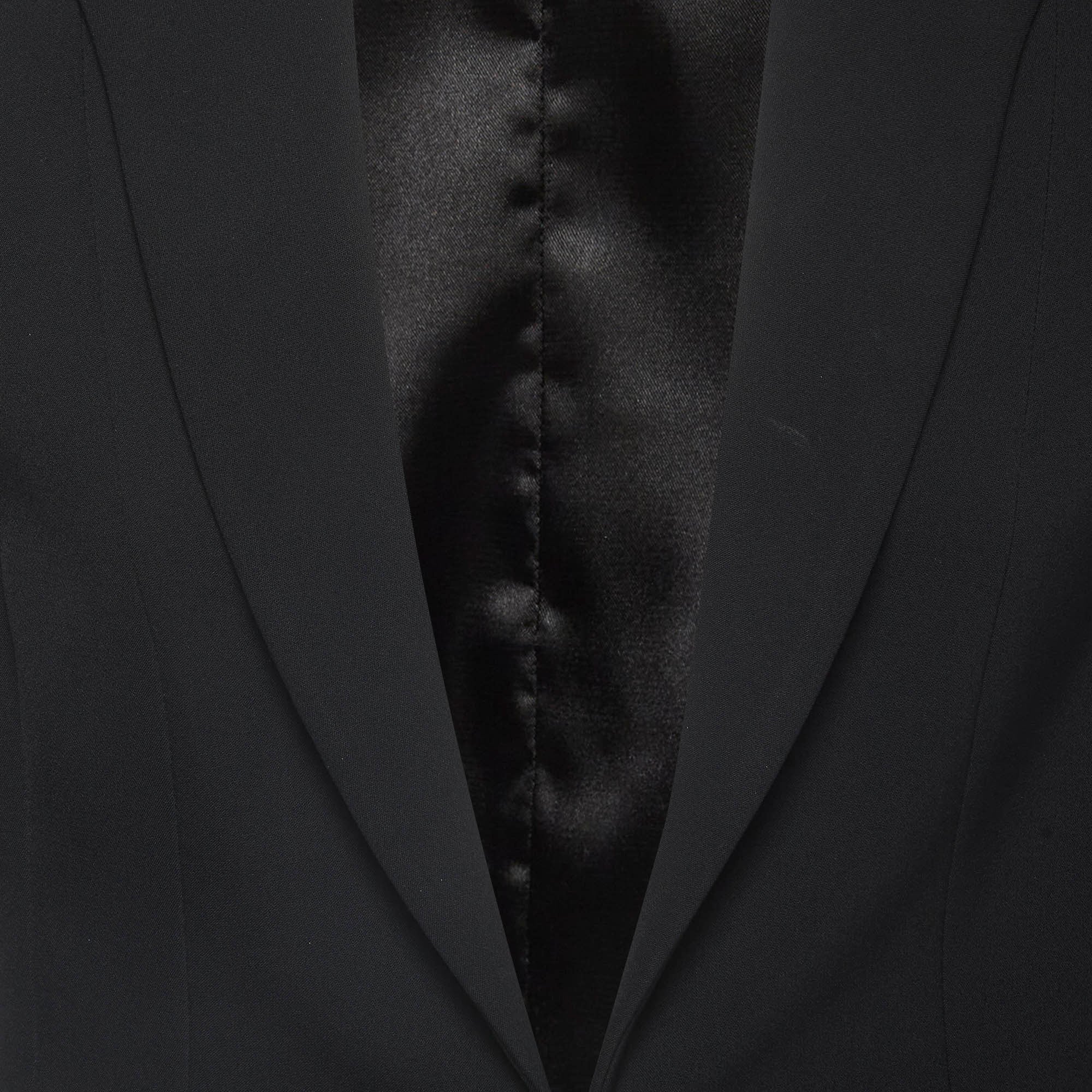 Elisabetta Franchi Black Crepe Crop Blazer - Image 3