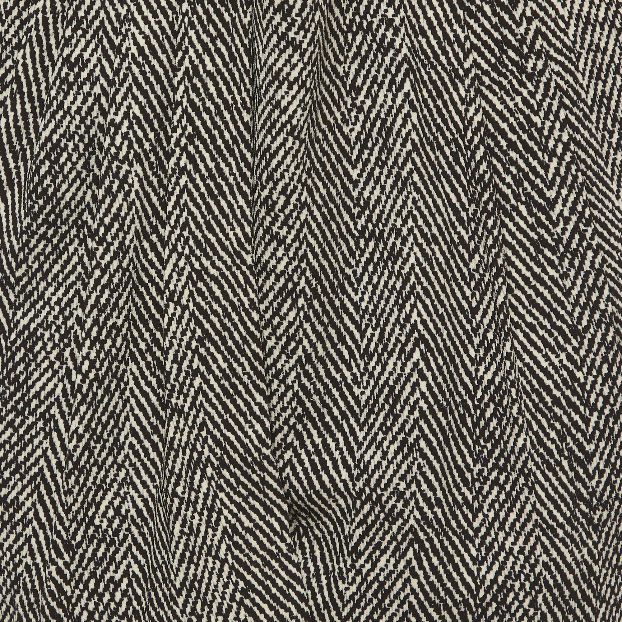 Elisabetta Franchi Black/white Herringbone Stretch Crepe Wrap Mini Dress - Image 4