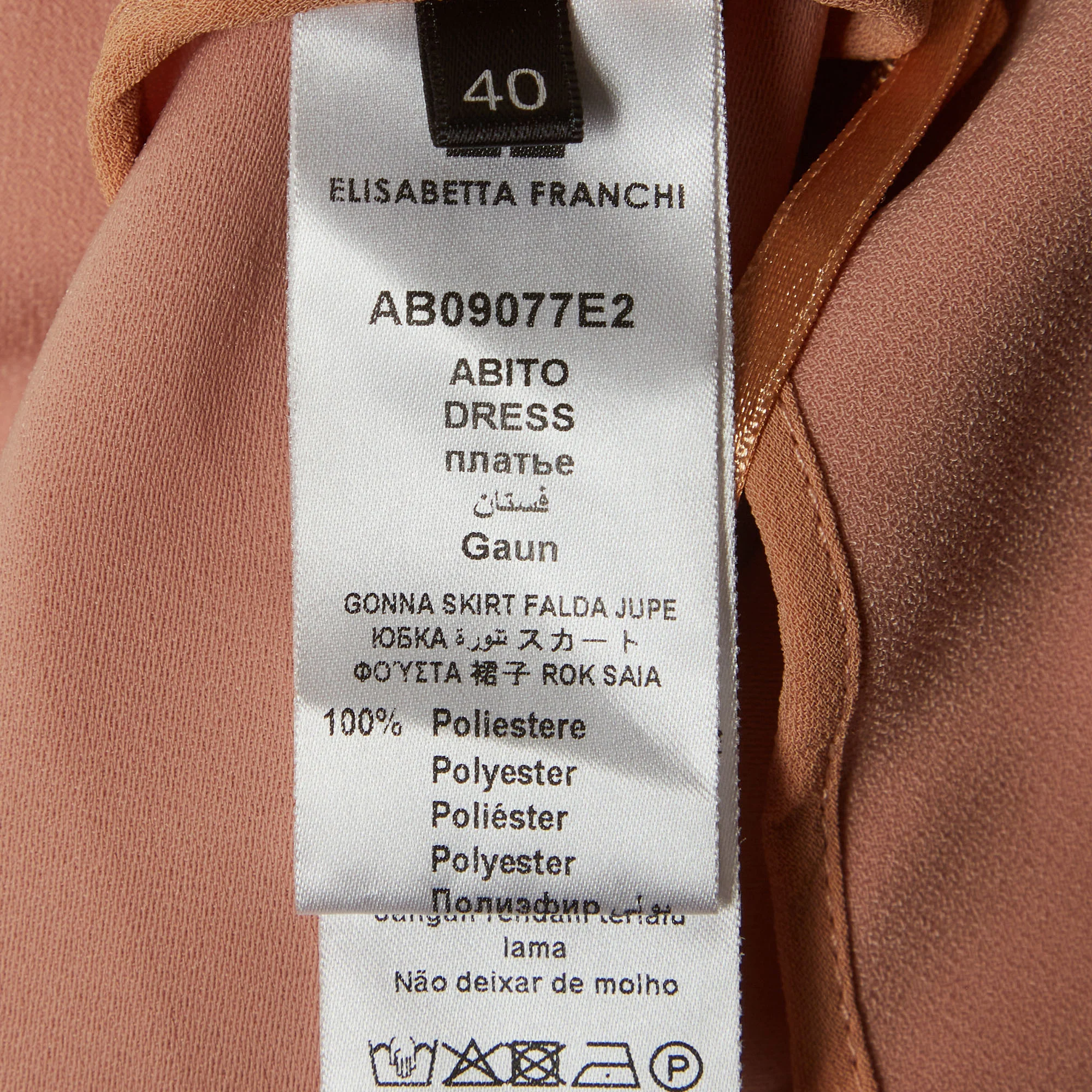 Elisabetta Franchi Light Pink Embellished Chiffon & Crepe Dress - Image 6