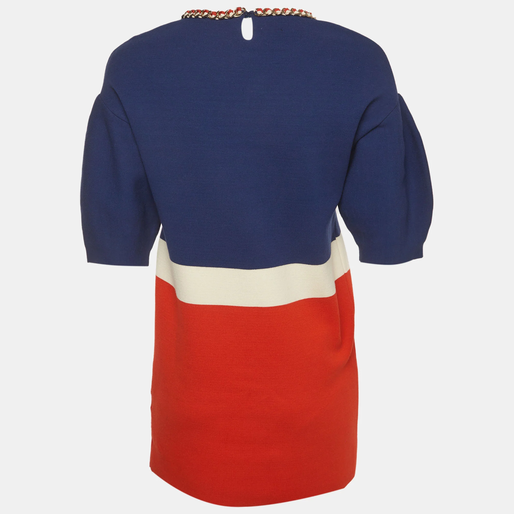 Elisabetta Franchi Multicolour Knit Chain Applique Mini Dress - Image 3