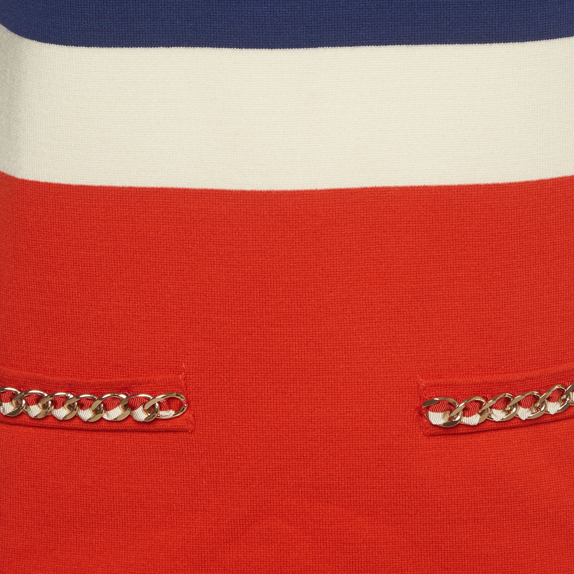 Elisabetta Franchi Multicolour Knit Chain Applique Mini Dress - Image 4