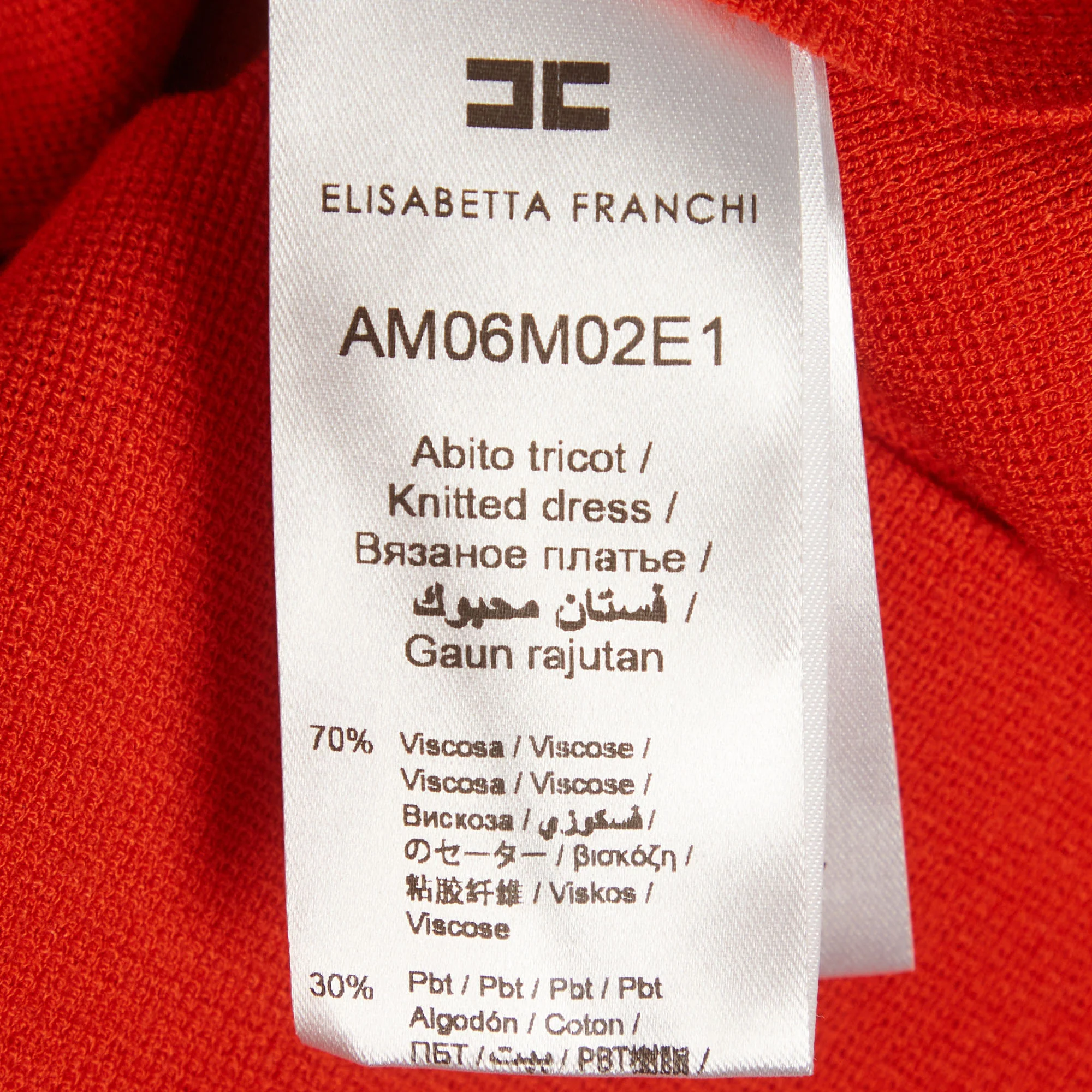 Elisabetta Franchi Multicolour Knit Chain Applique Mini Dress - Image 6