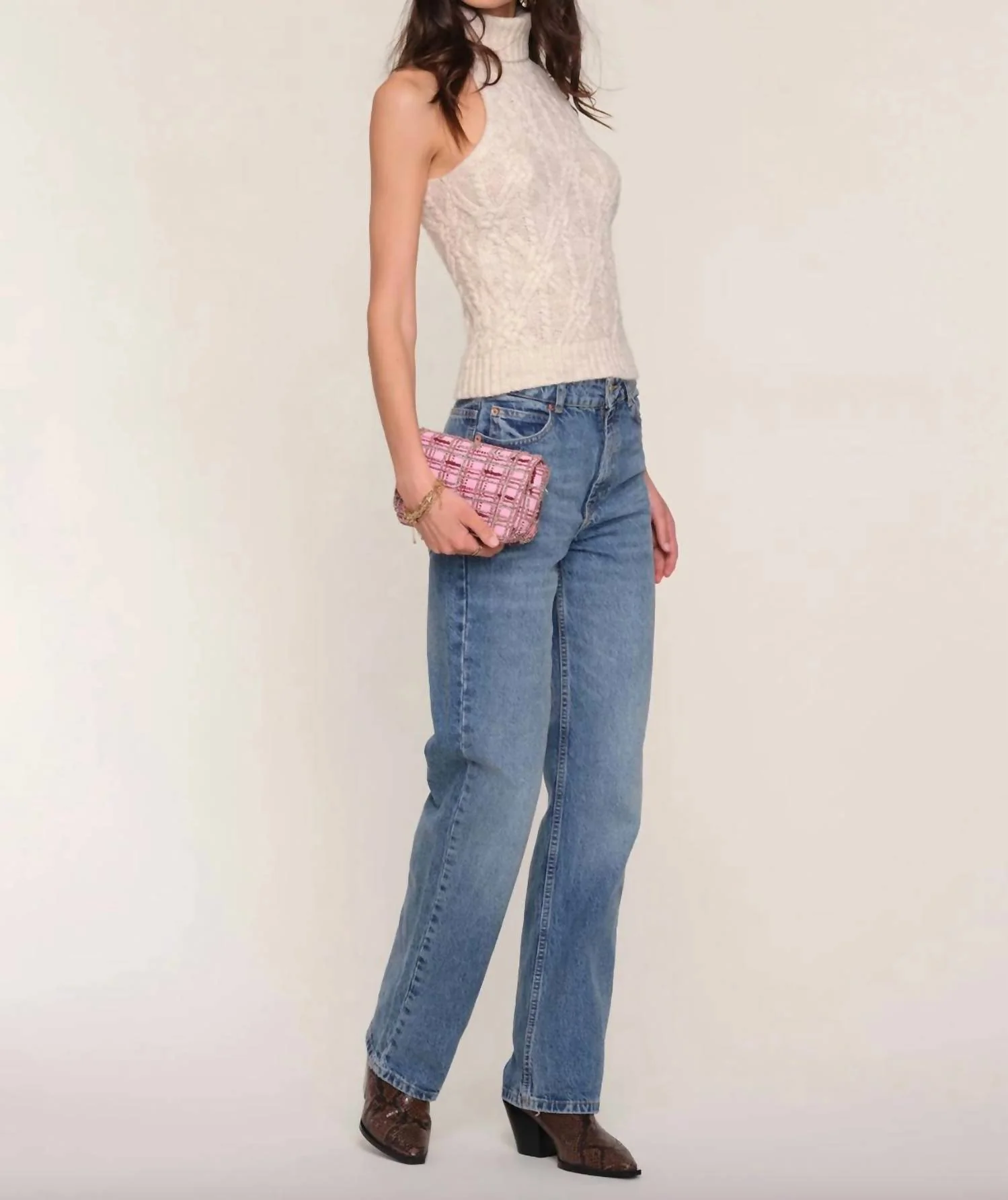 Elise Sweater Tank Top In Bisque - Image 3