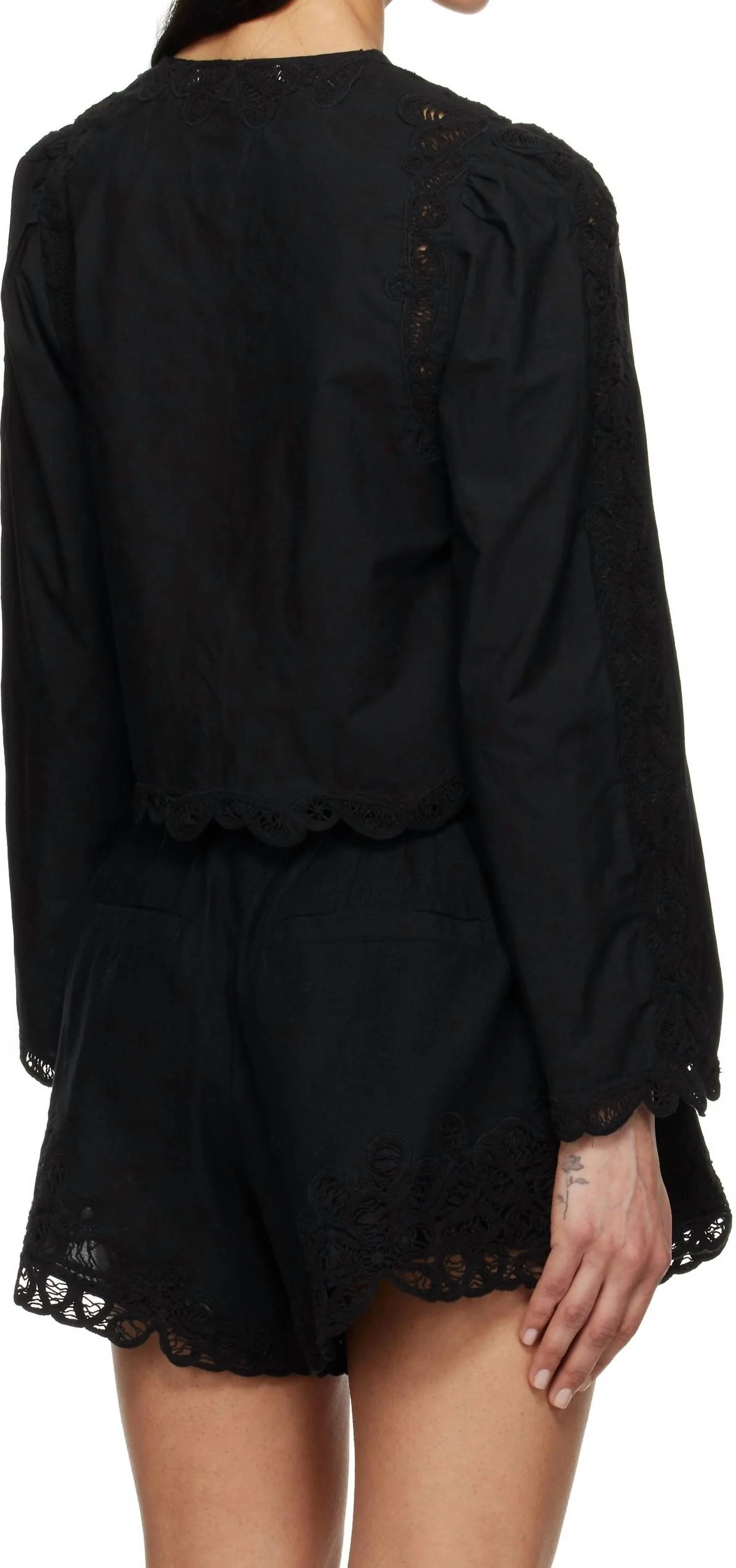 Elke Soutache Top In Black - Image 2