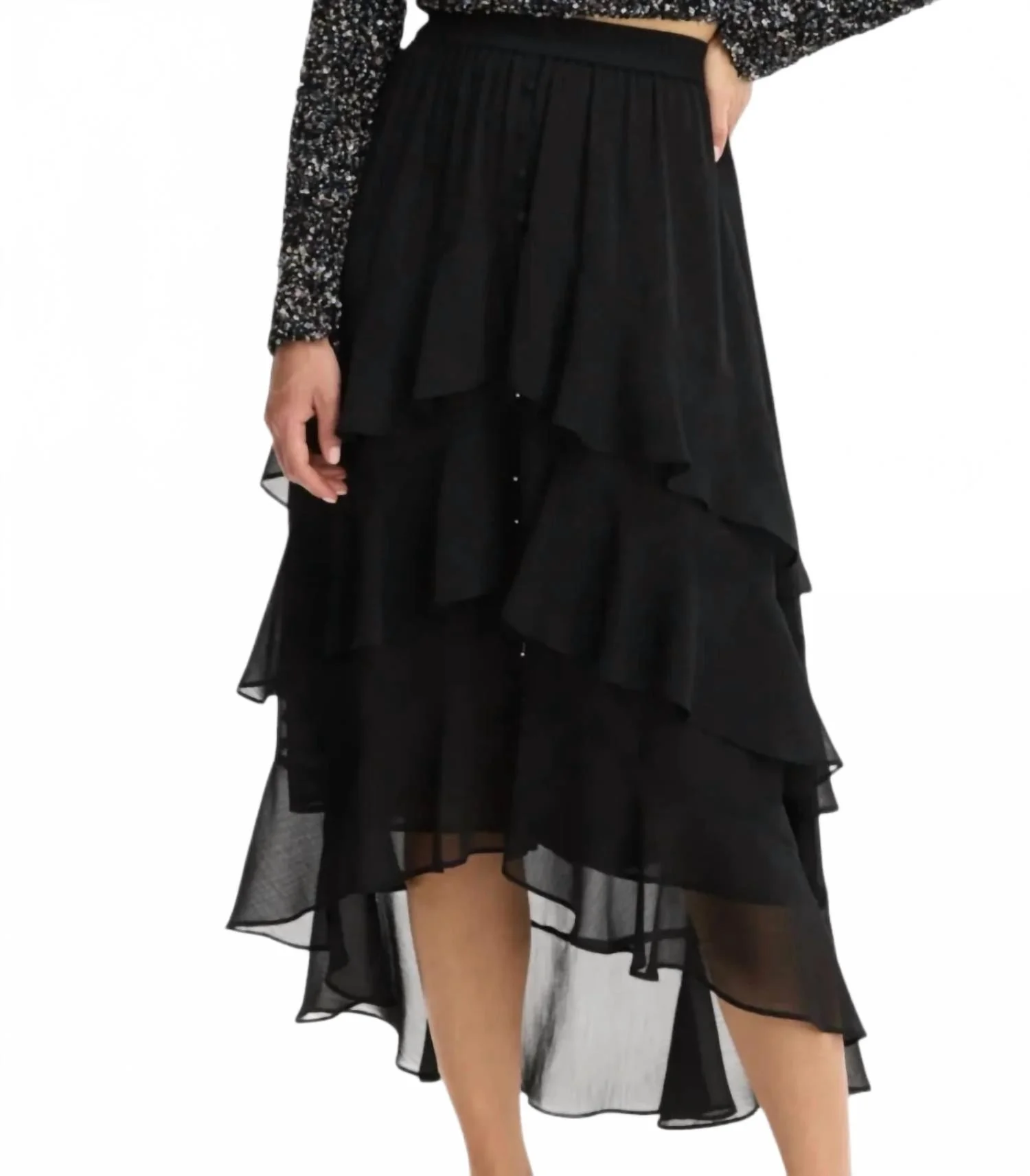 Ella Midi Skirt In Black