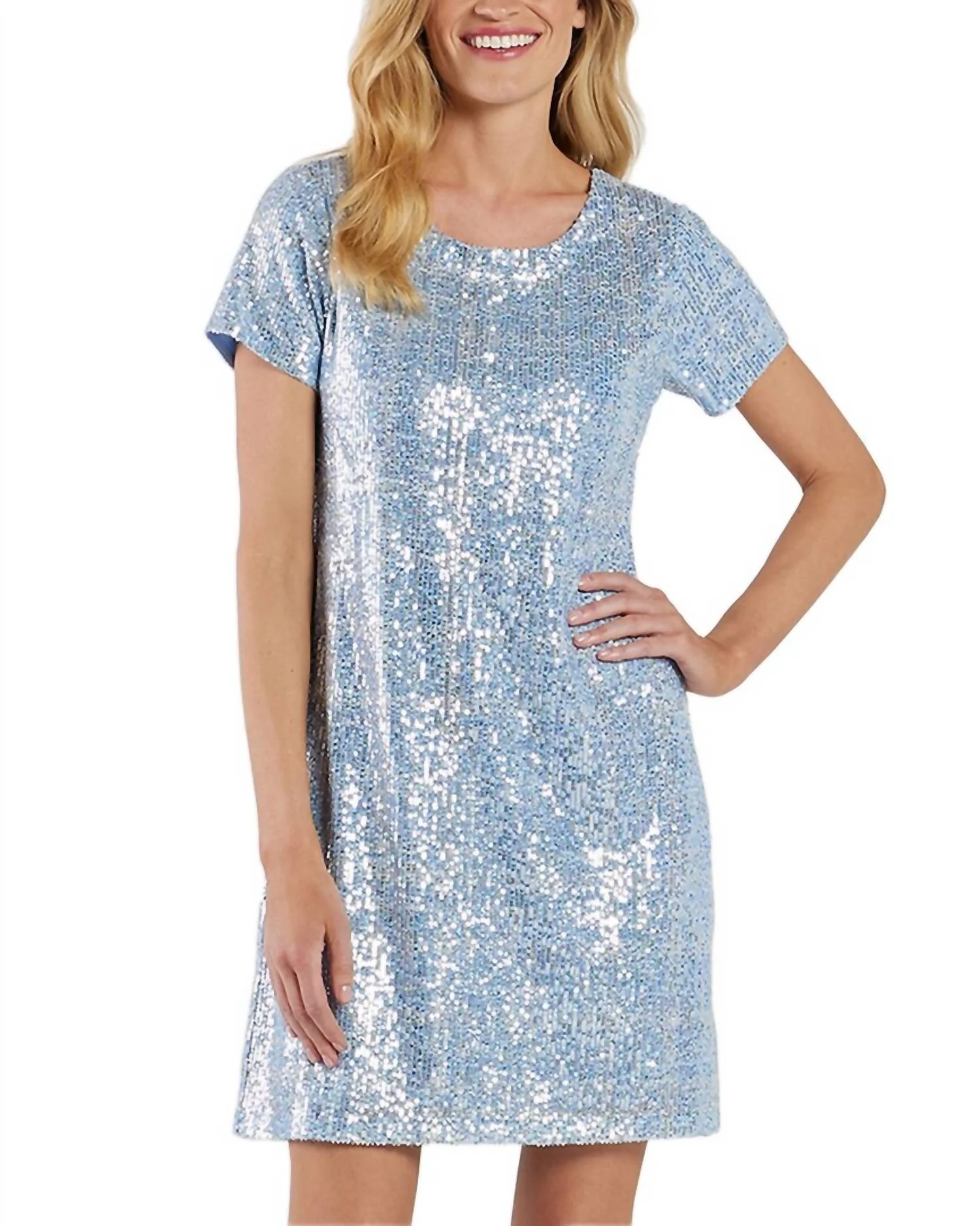 Ella Sequins Dress In Ice Blue