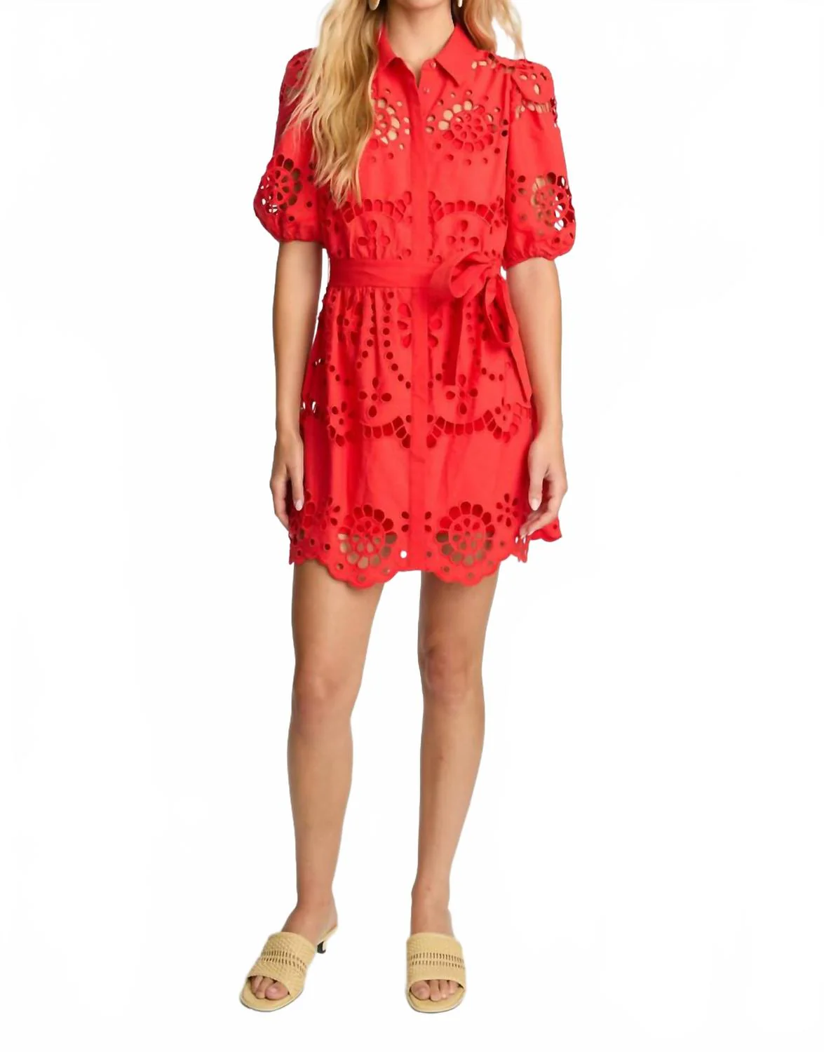 Eloise Mini Dress In Poppy Red